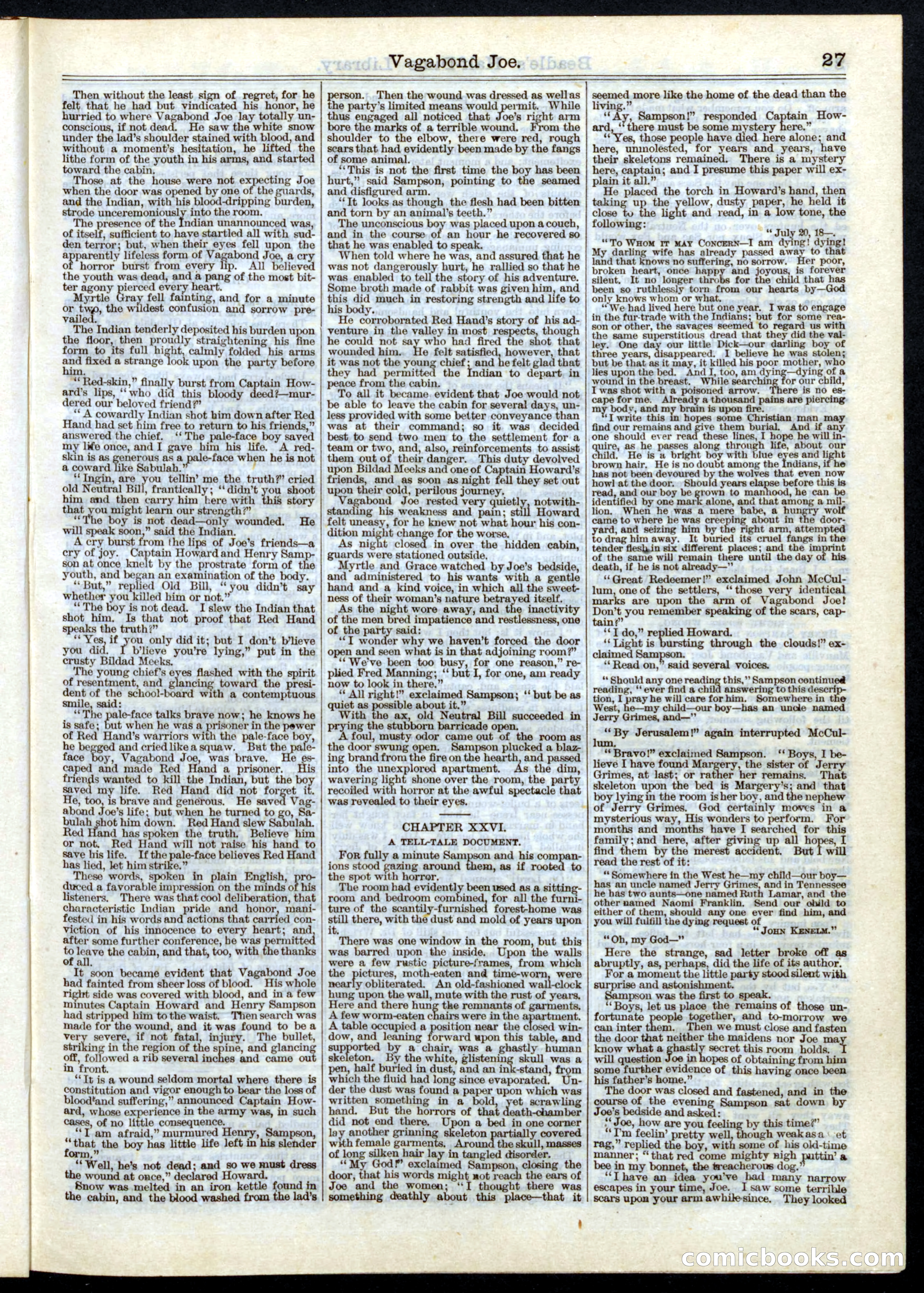 Beadle's Half Dime Library, No. 5 — page 27 of 32