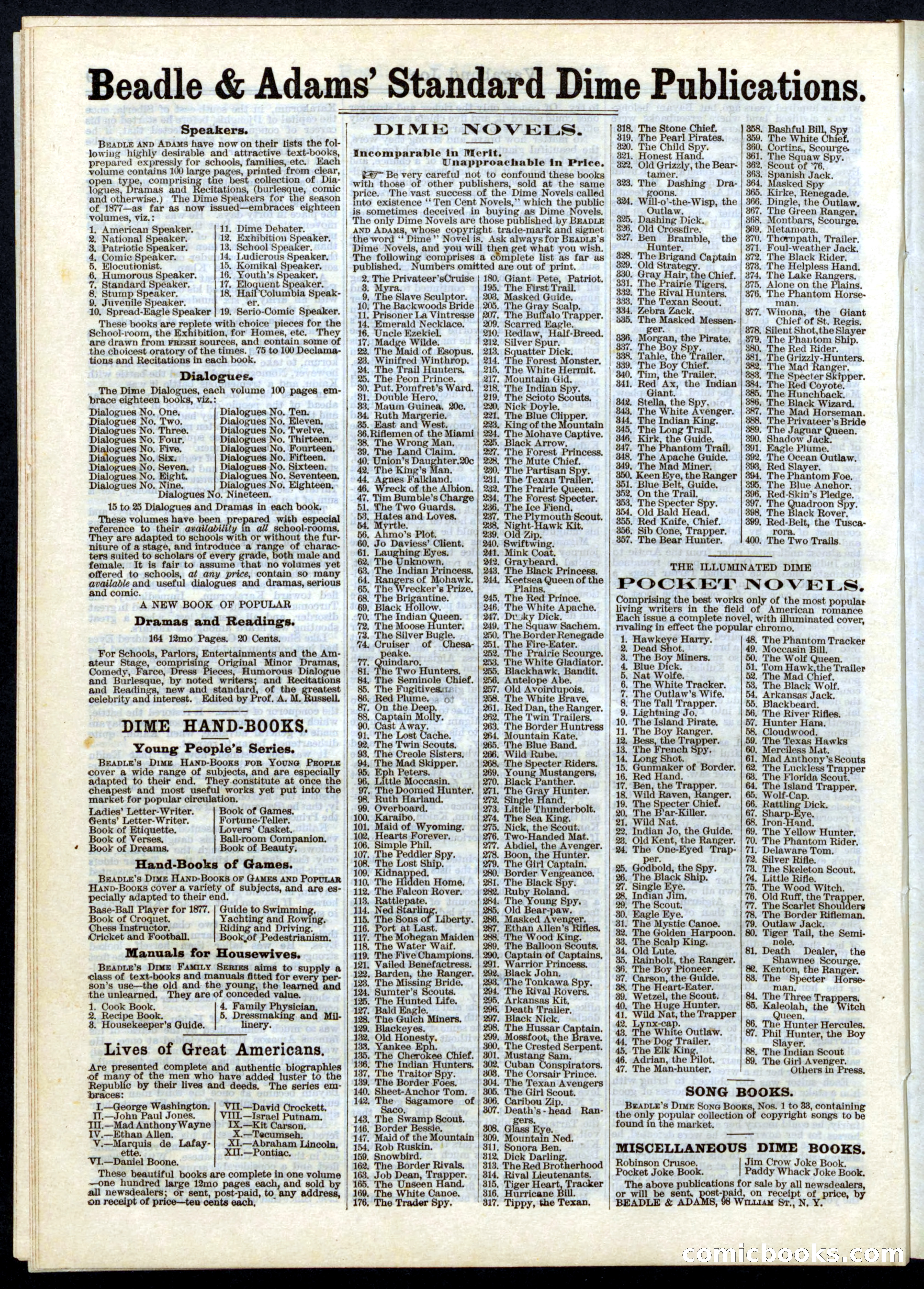 Beadle's Half Dime Library, No. 5 — page 30 of 32