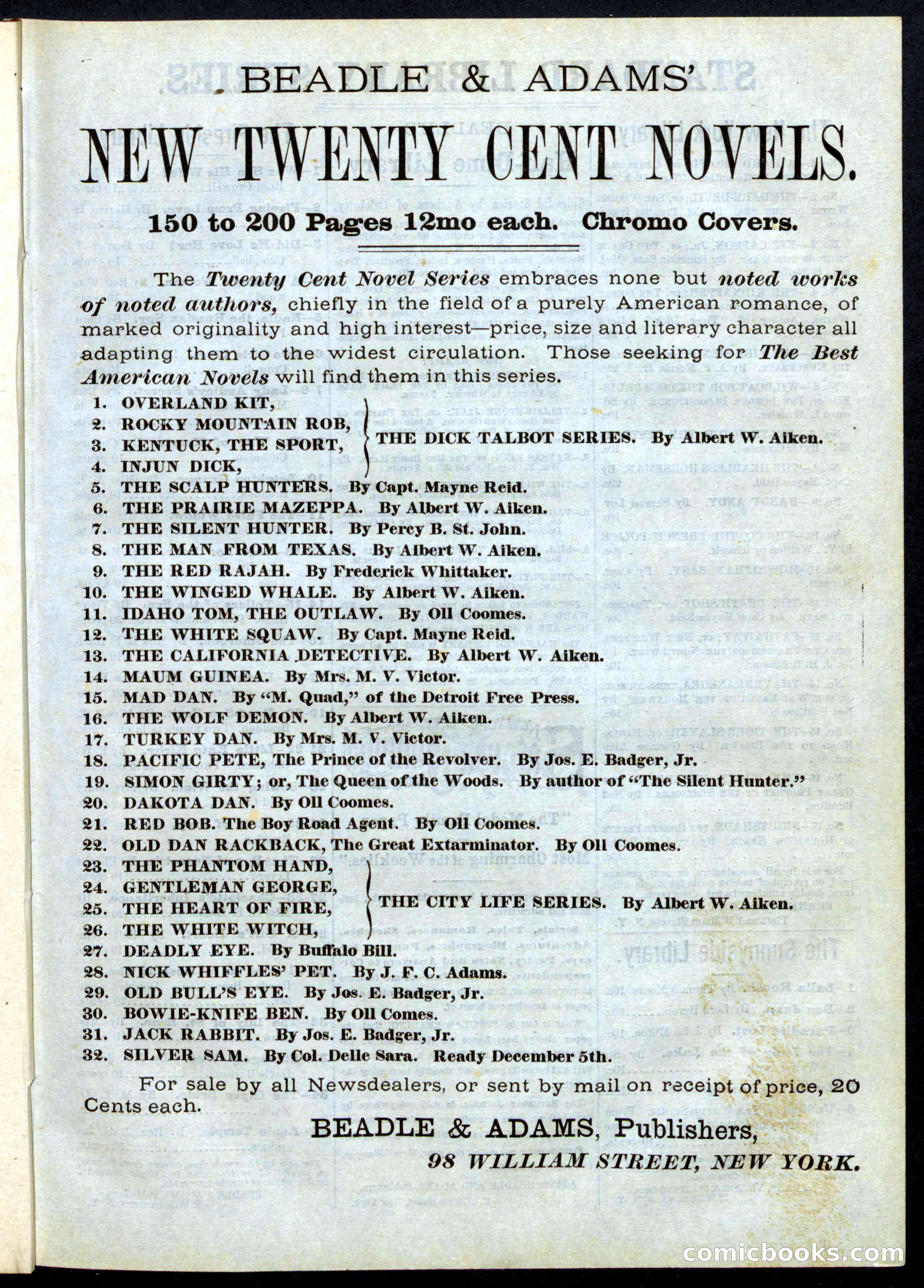 Beadle's Half Dime Library, No. 5 — page 31 of 32