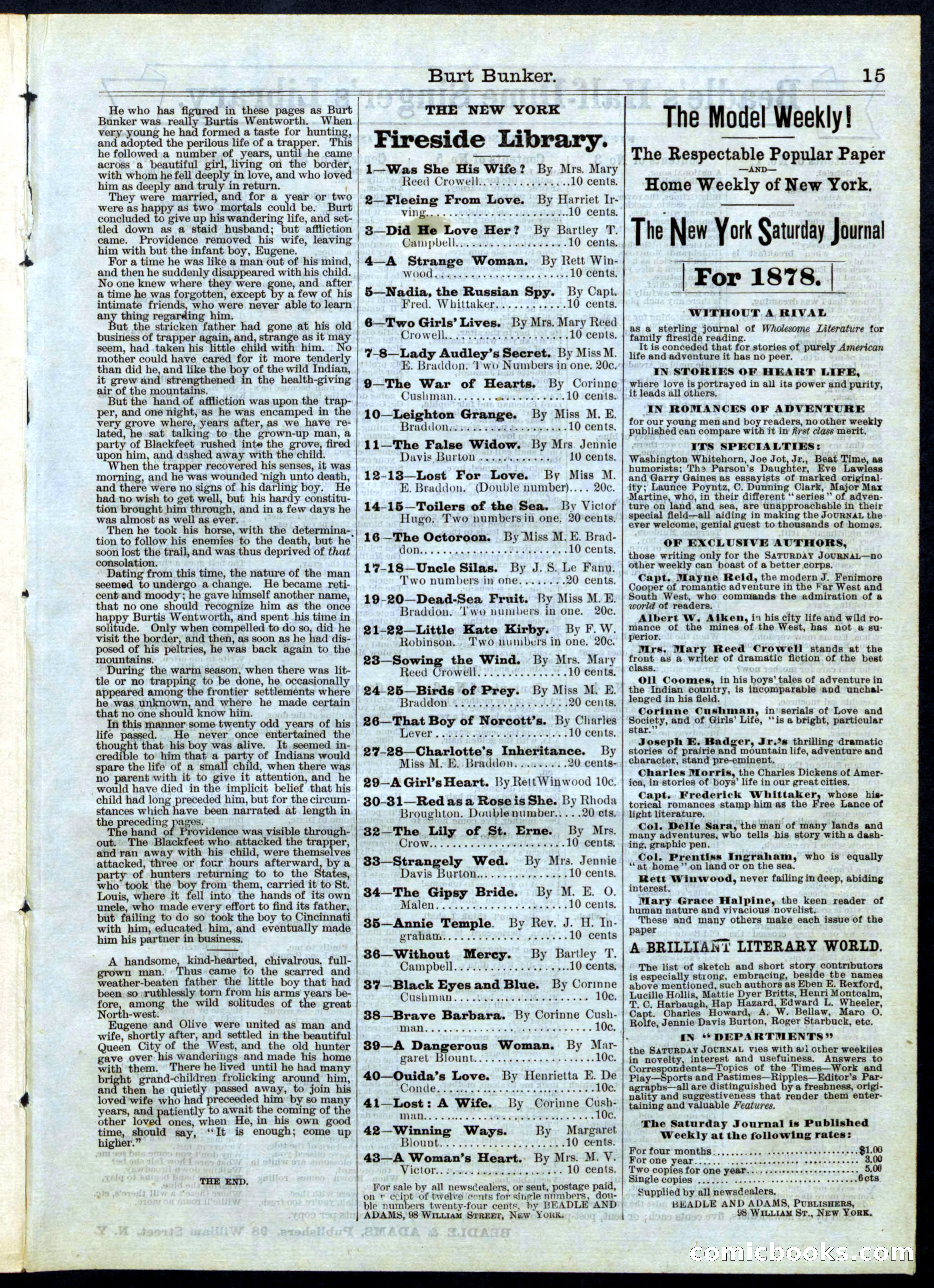 Beadle's Half Dime Library, No. 50 — page 15 of 16