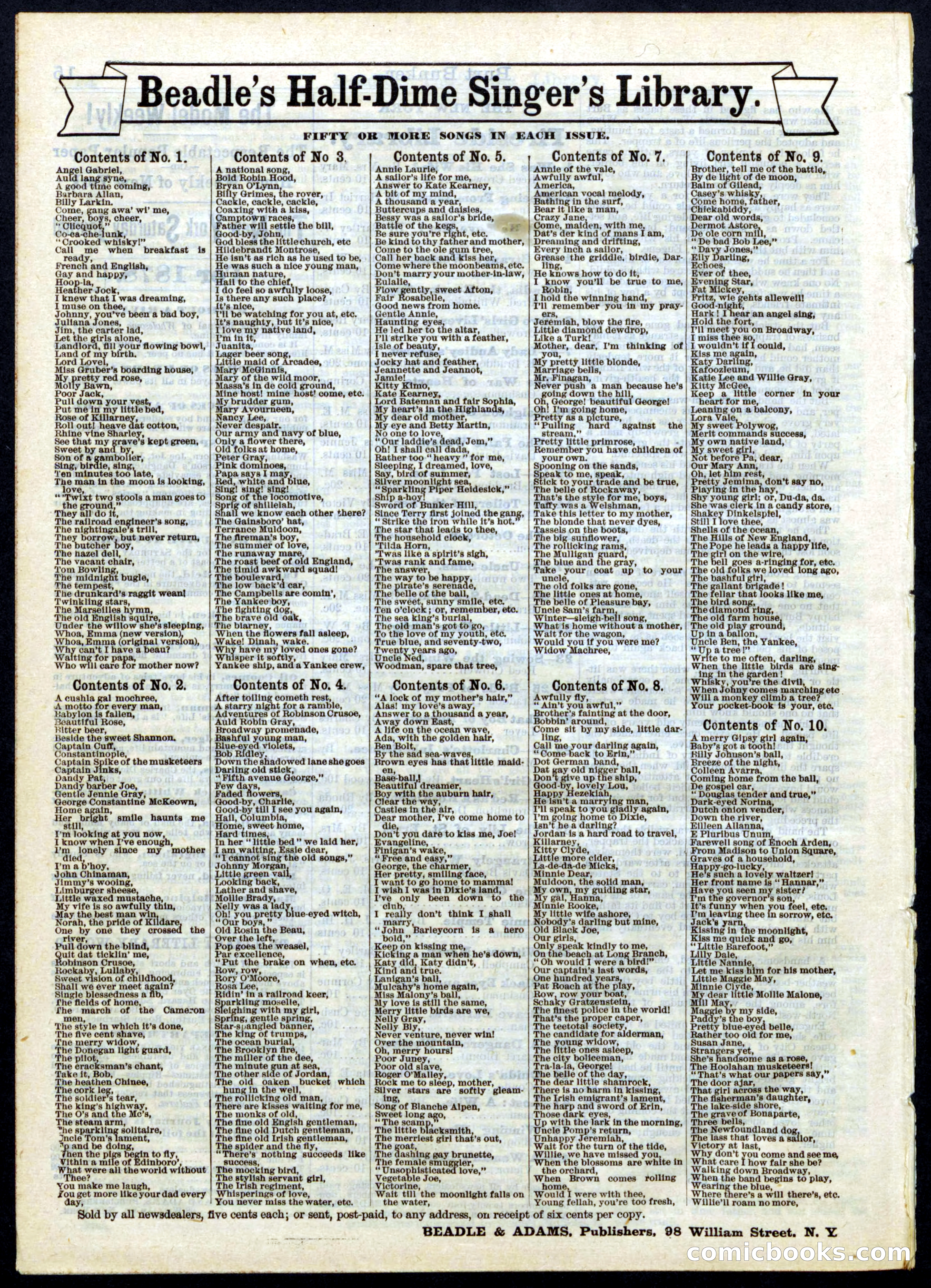 Beadle's Half Dime Library, No. 50 — page 16 of 16