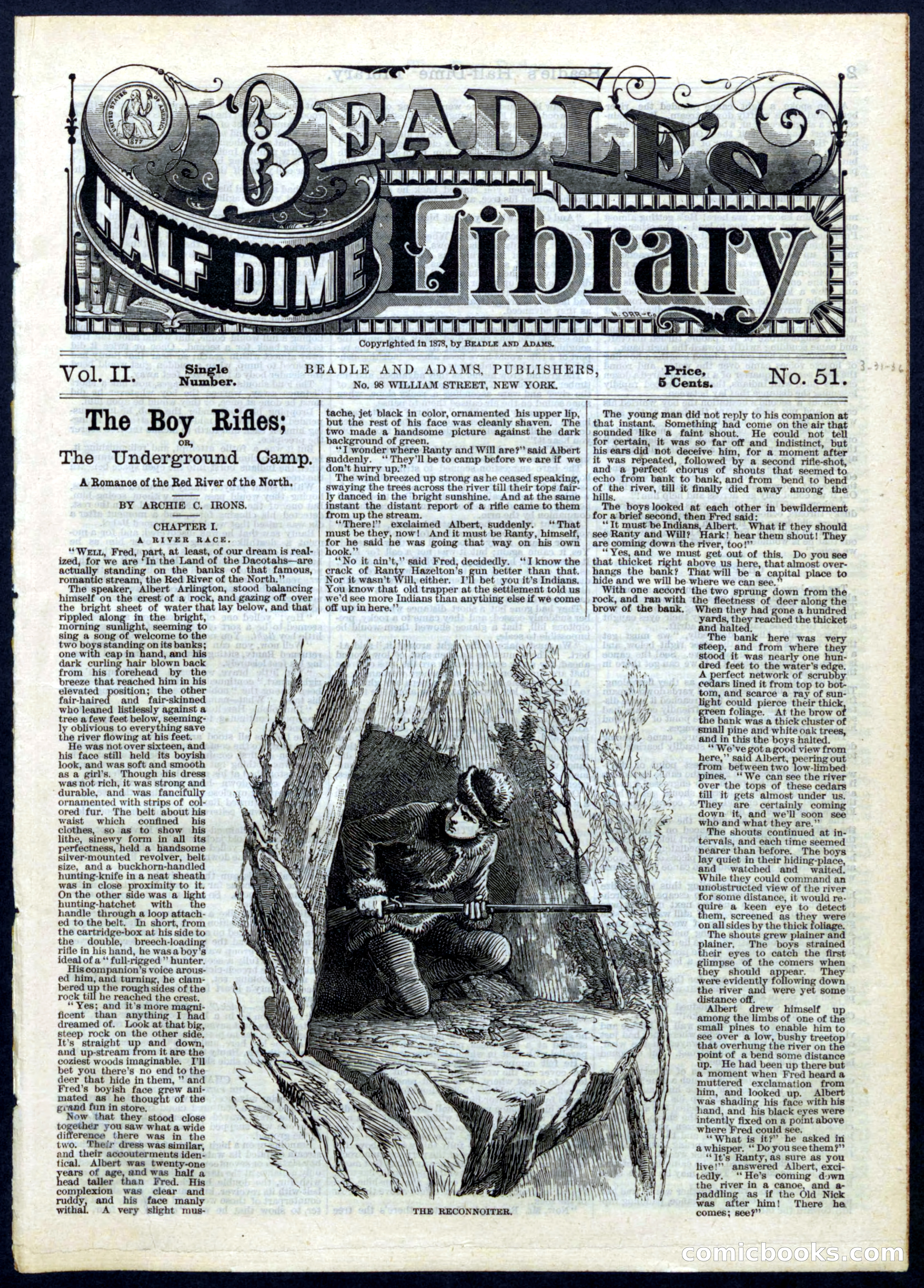 Beadle's Half Dime Library, No. 51 — page 1 of 16