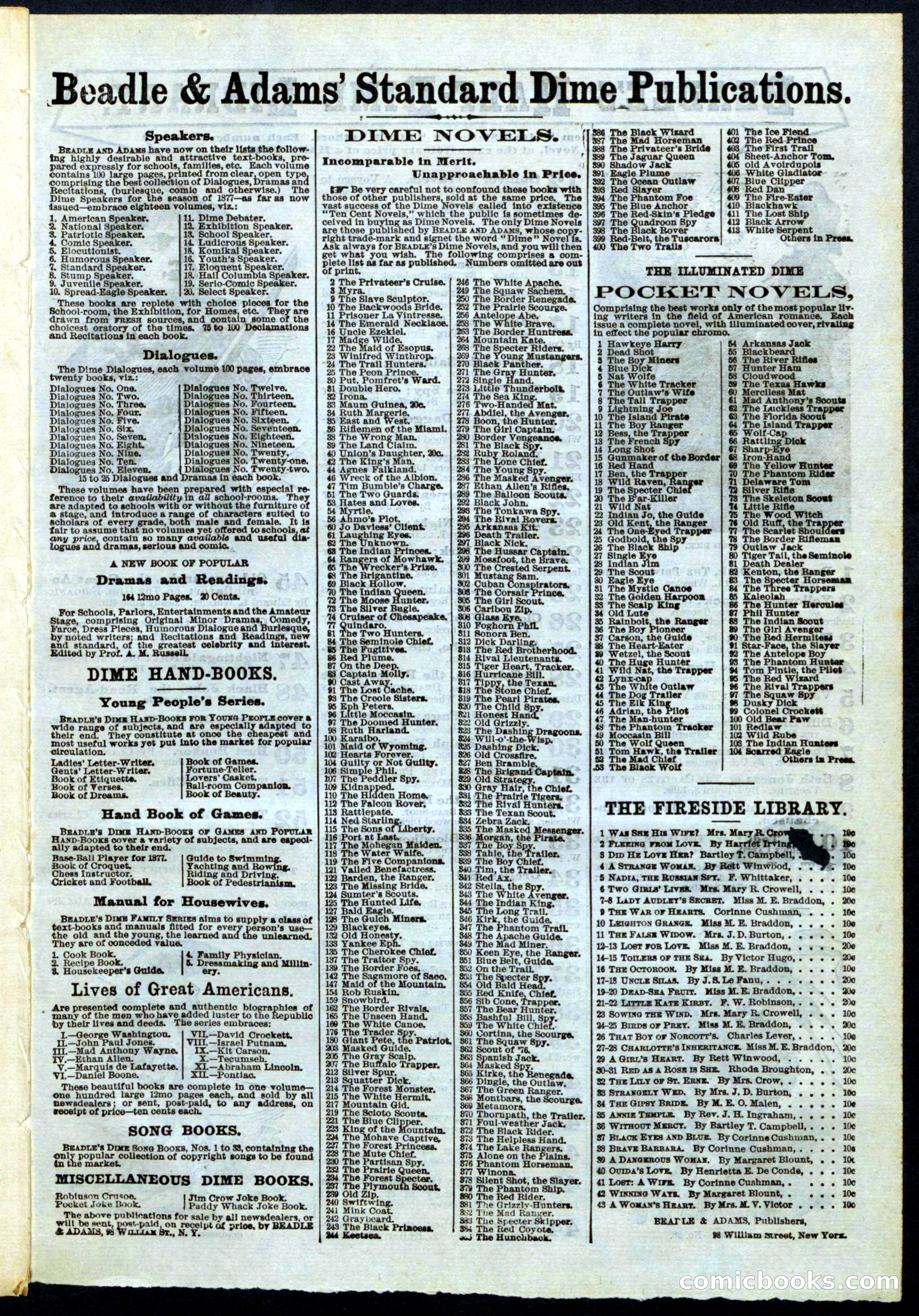 Beadle's Half Dime Library, No. 51 — page 15 of 16
