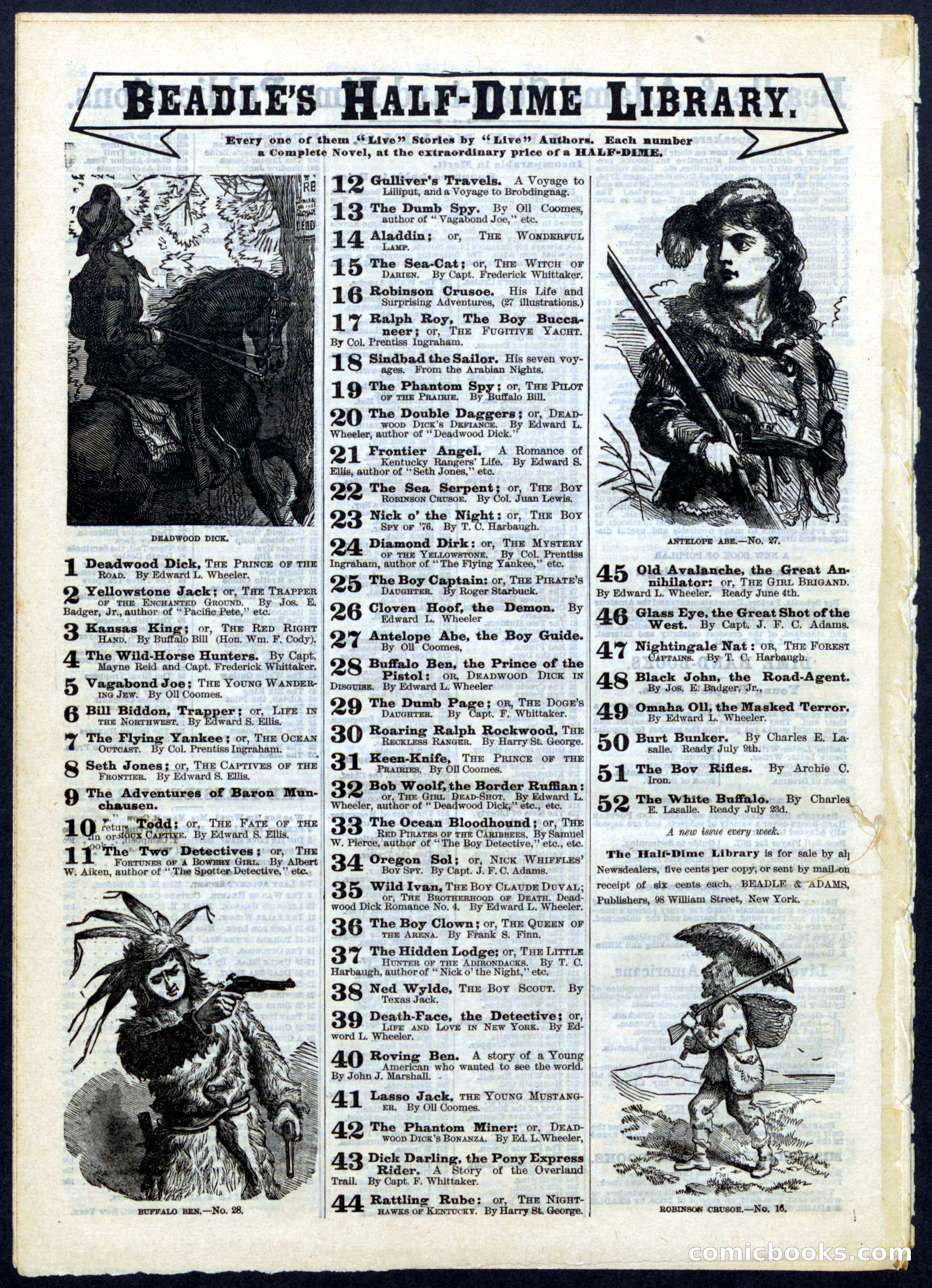 Beadle's Half Dime Library, No. 51 — page 16 of 16