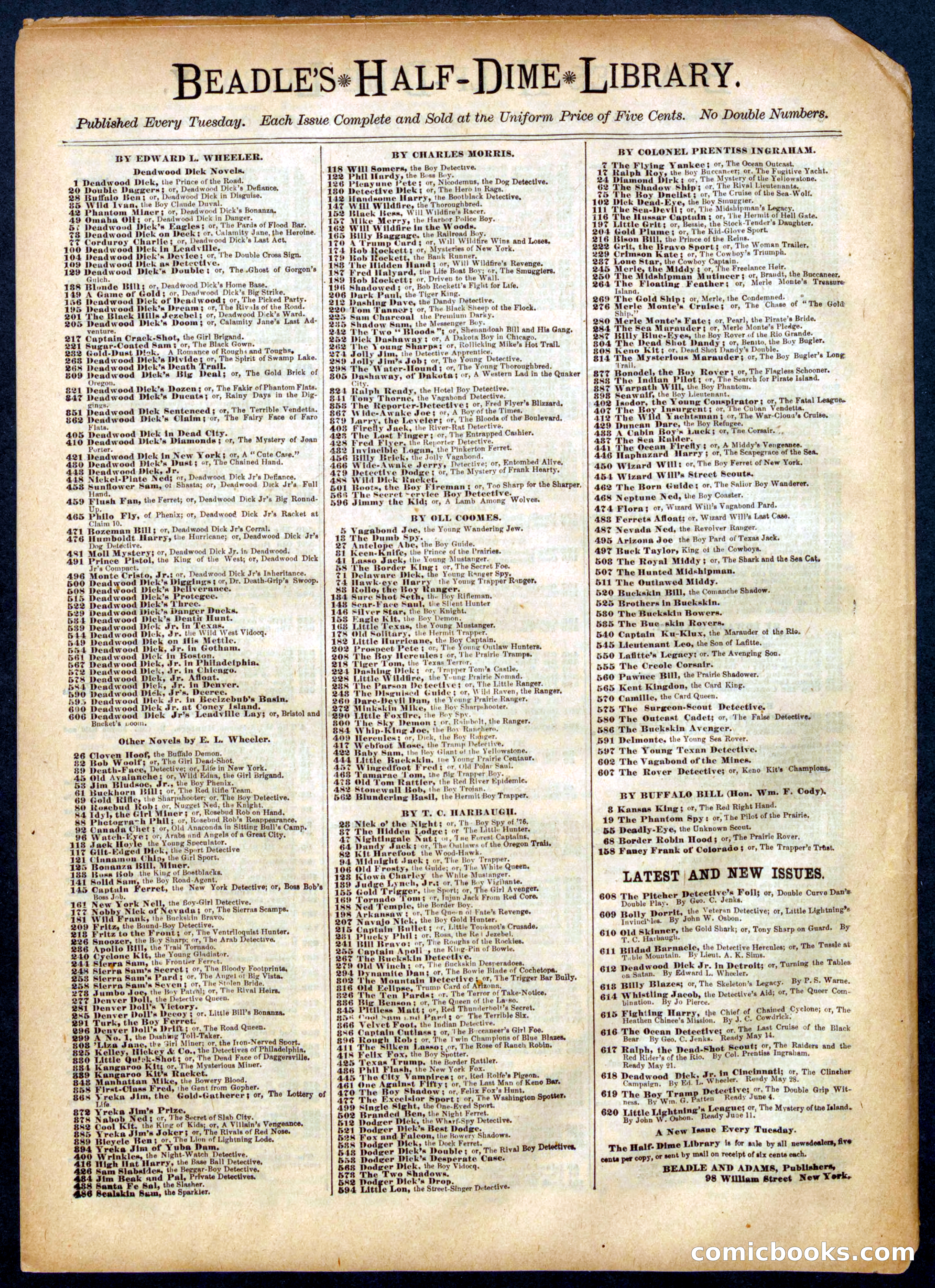 Beadle's Half Dime Library No. 512 — page 16 of 16