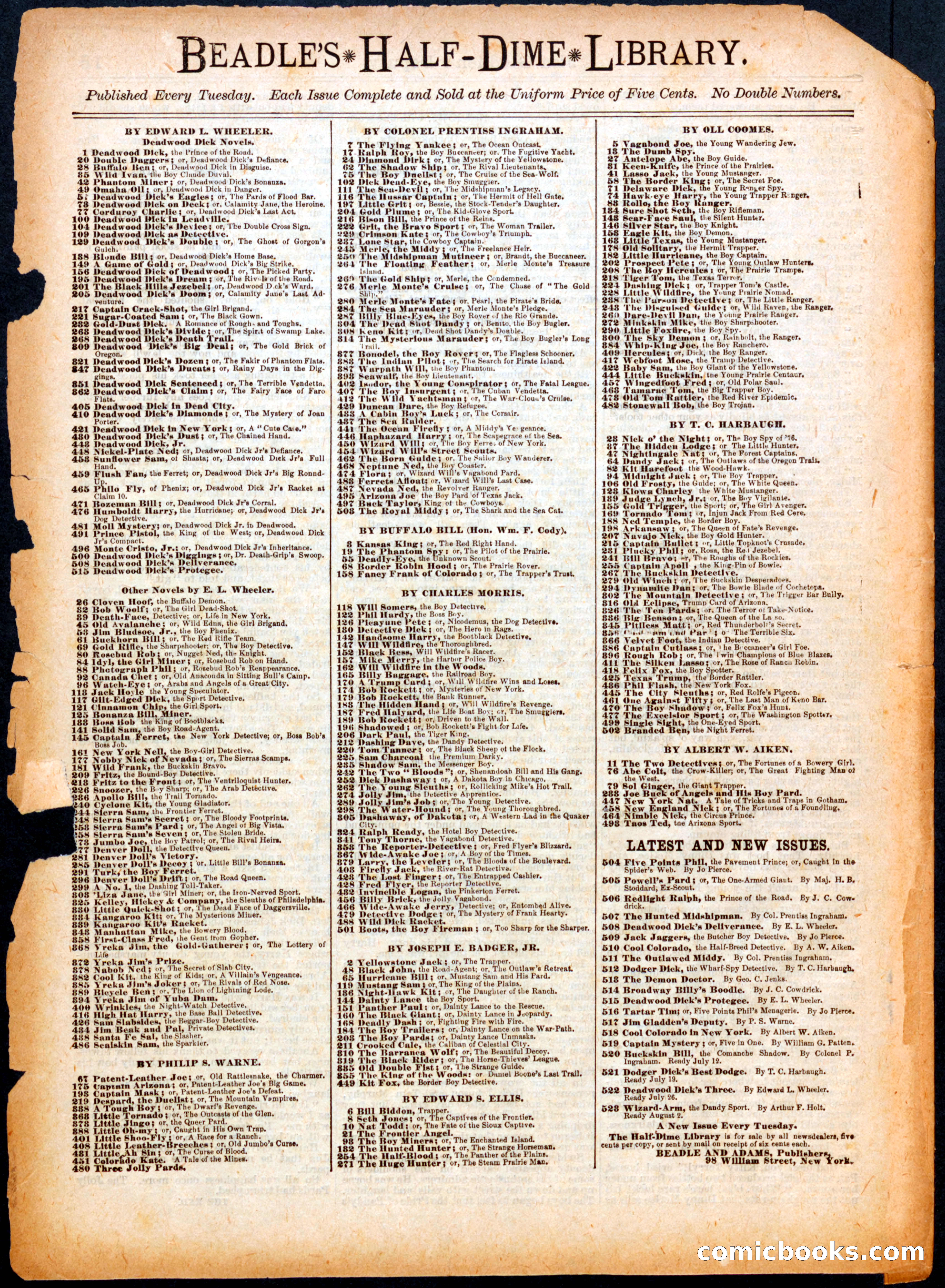 Beadle's Half Dime Library No. 517 — page 16 of 16