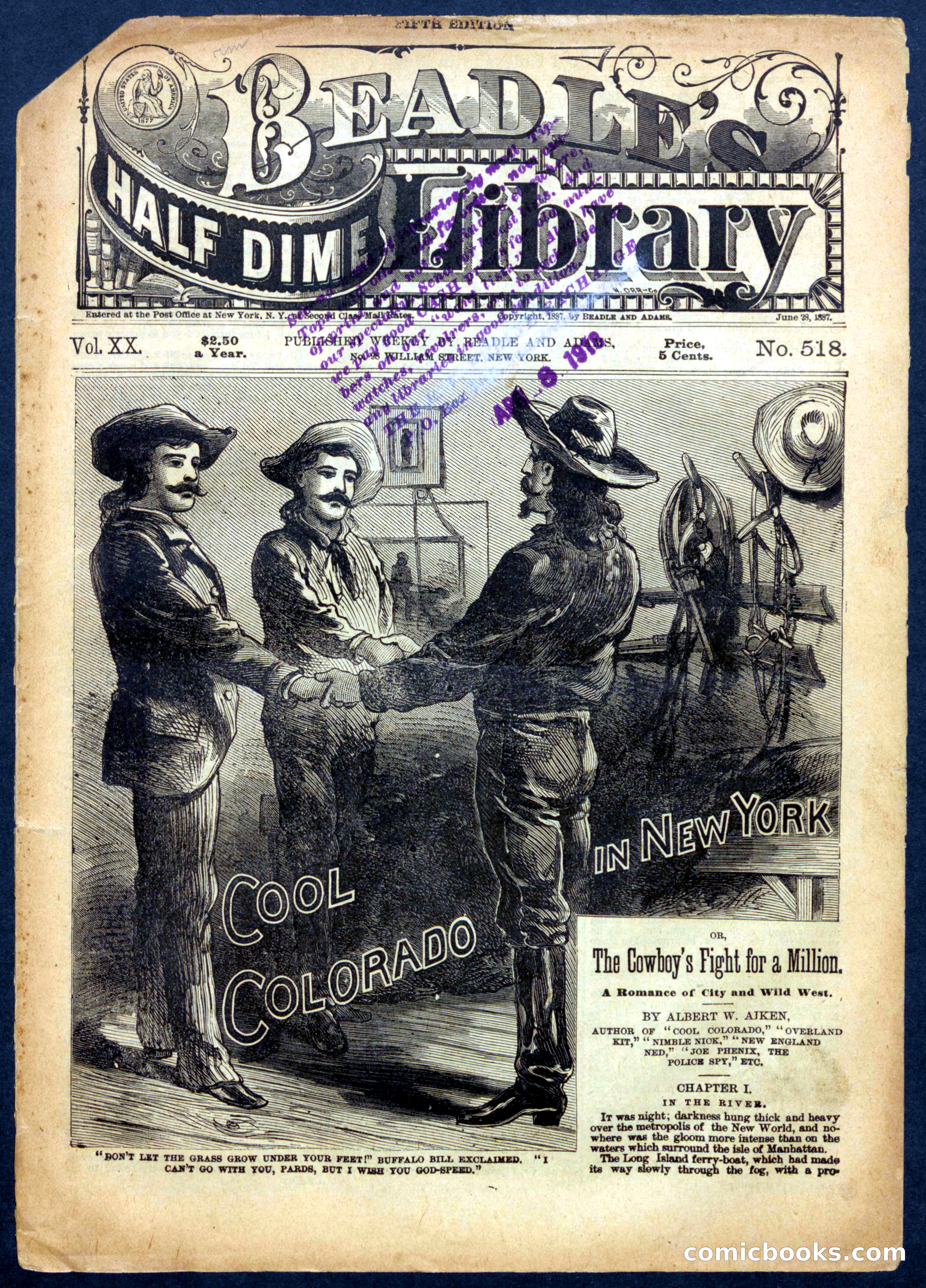 Beadle's Half Dime Library No. 518 — page 1 of 16