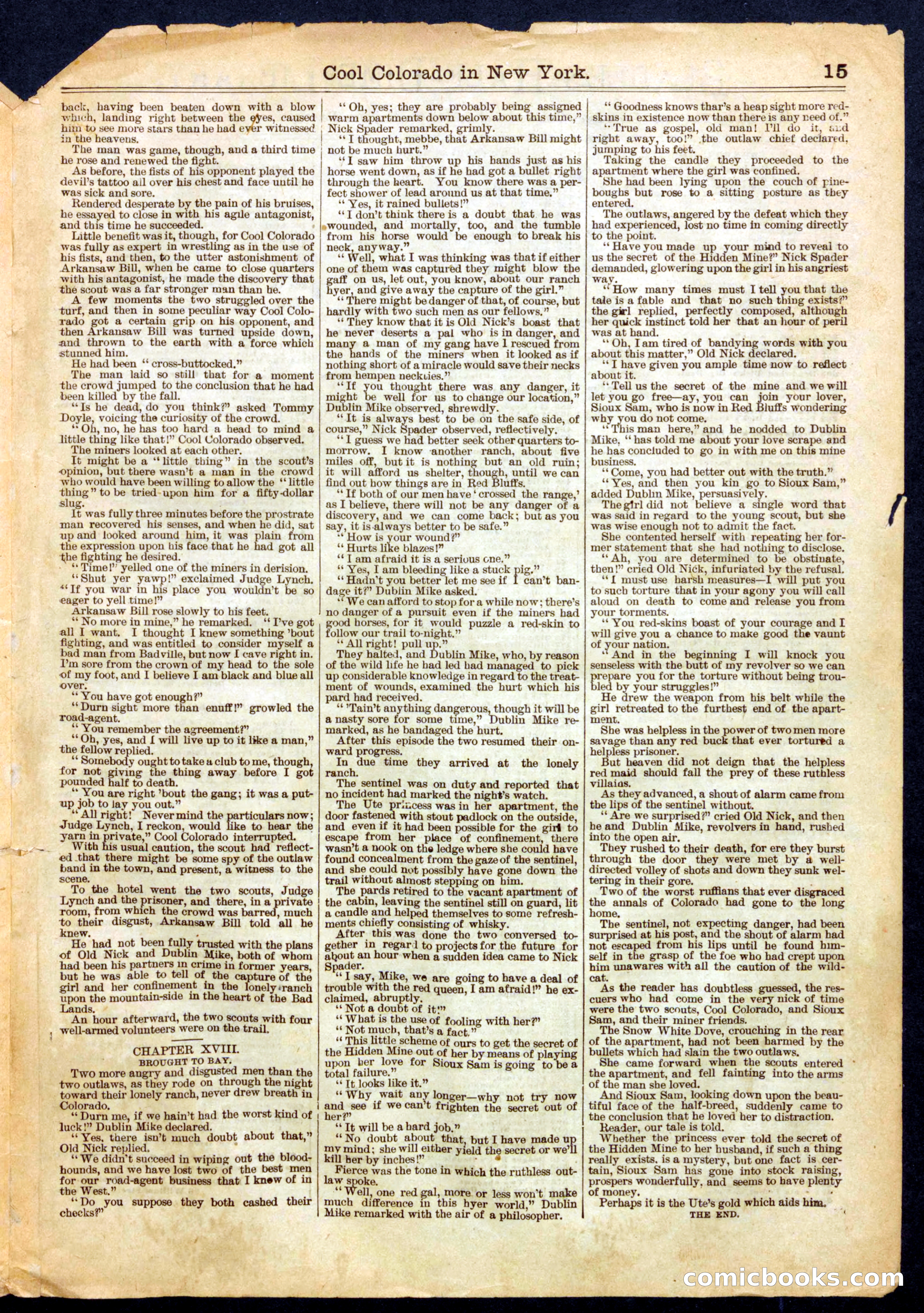 Beadle's Half Dime Library No. 518 — page 15 of 16