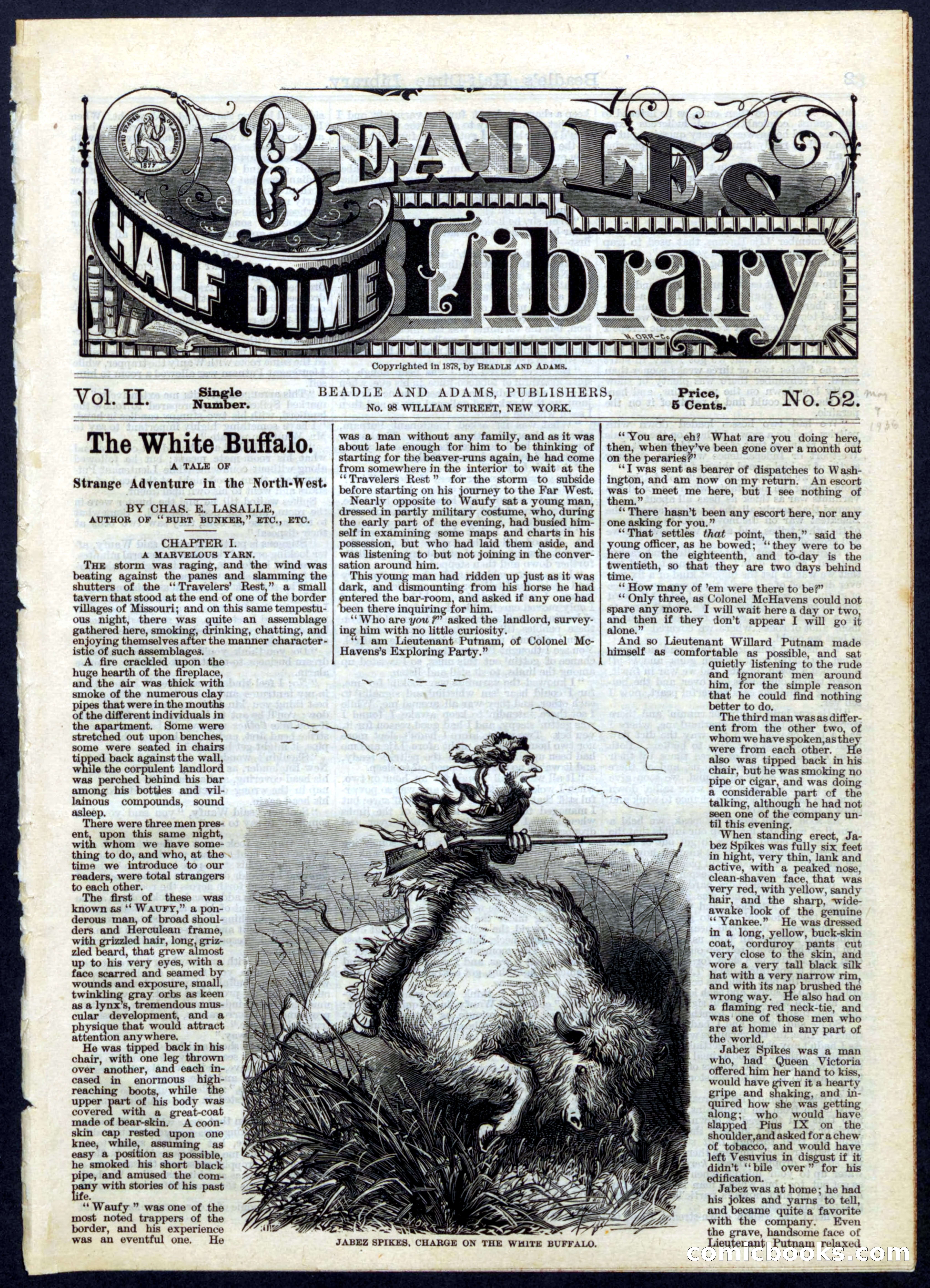 Beadle's Half Dime Library No. 52 — page 1 of 16