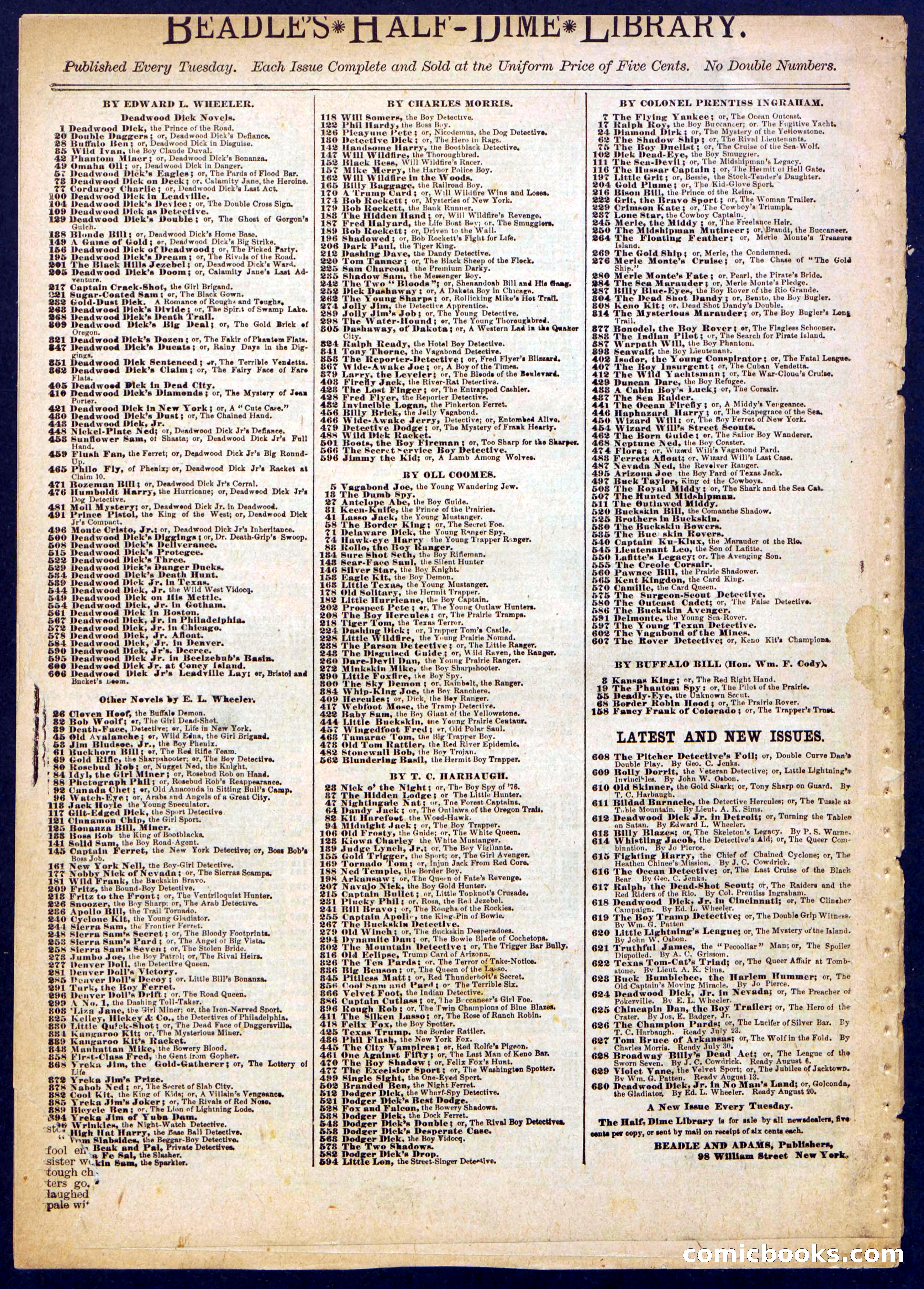 Beadle's Half Dime Library No. 522 — page 16 of 16