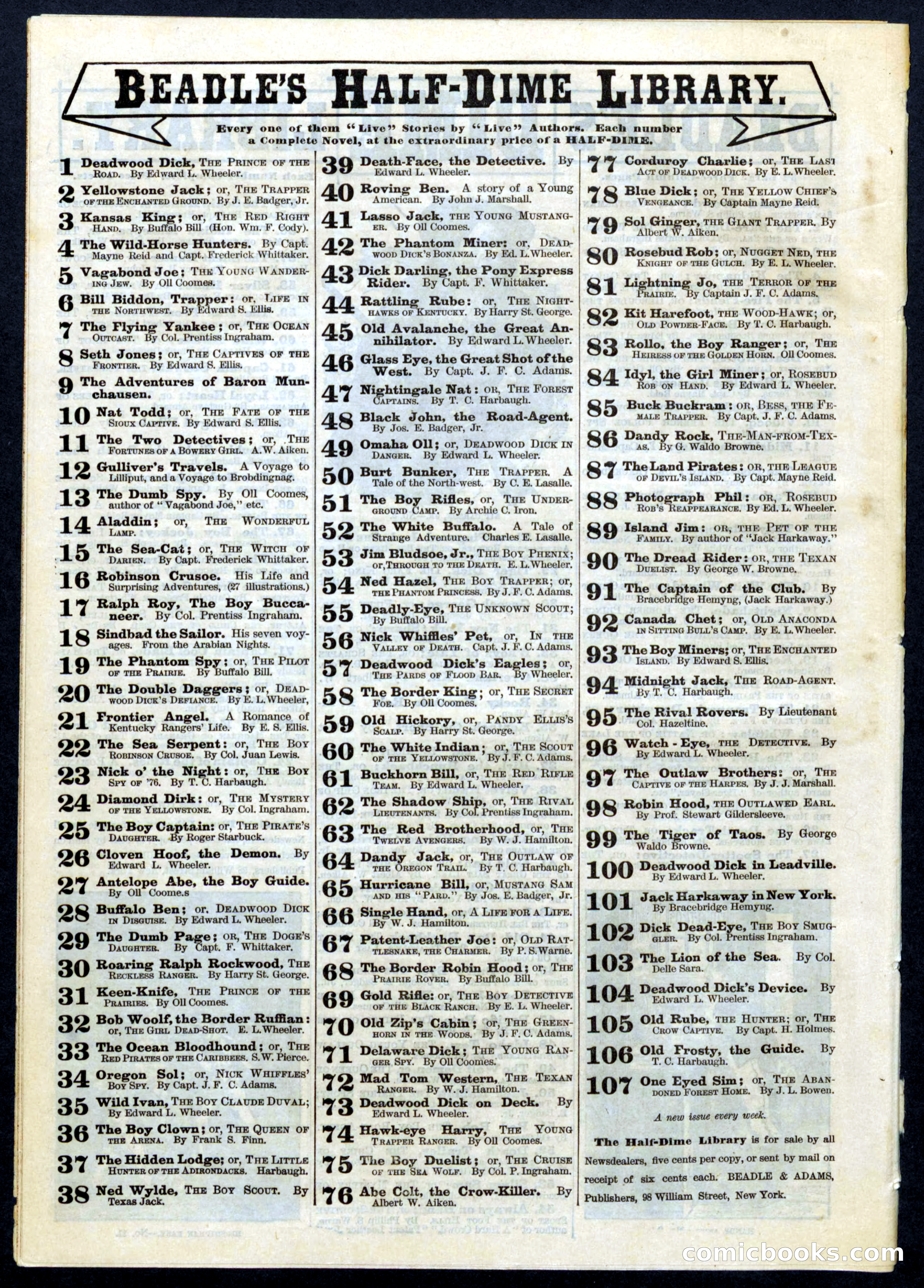 Beadle's Half Dime Library No. 53 — page 16 of 16