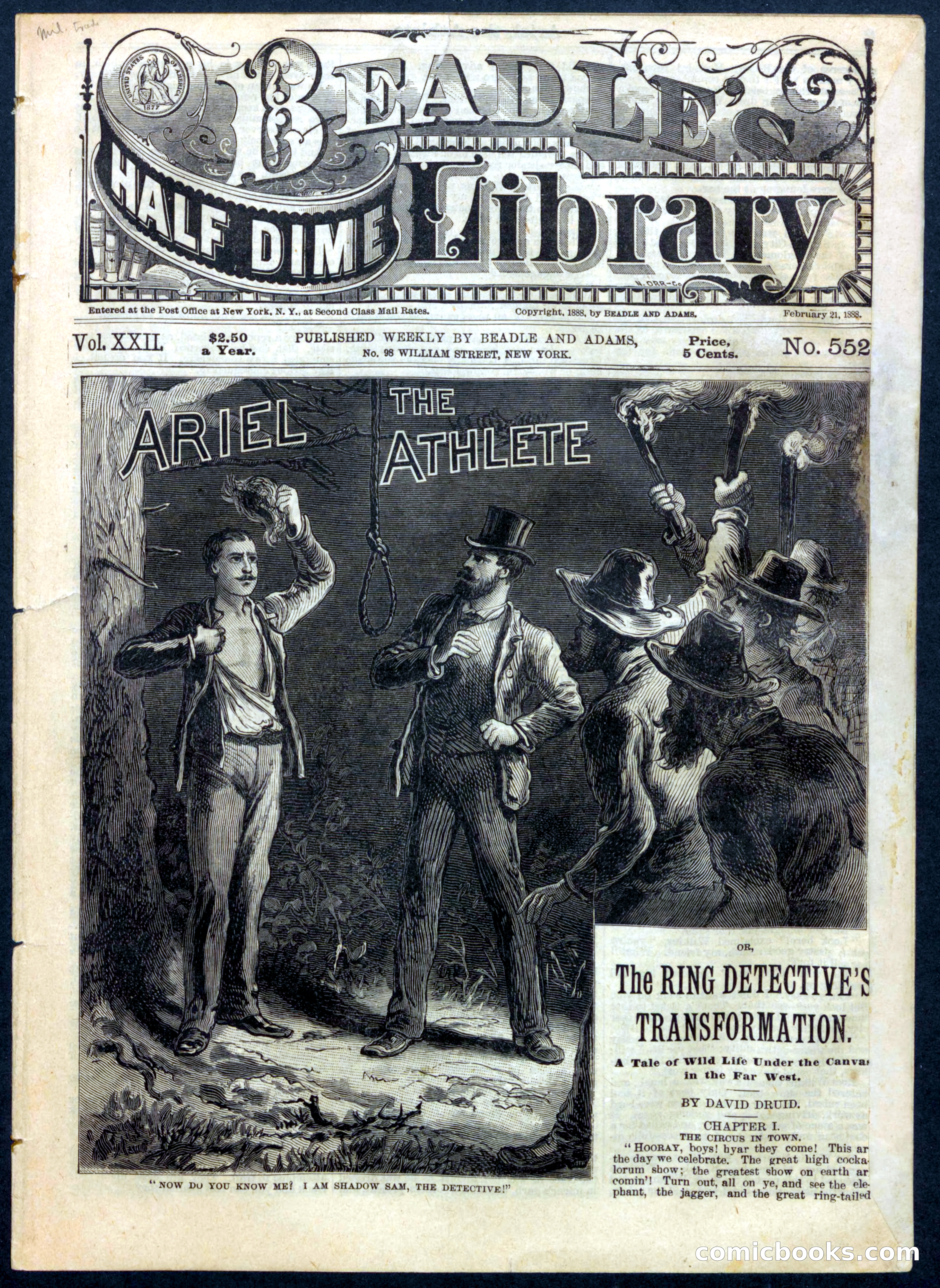 Beadle's Half Dime Library, No. 552 — page 1 of 16