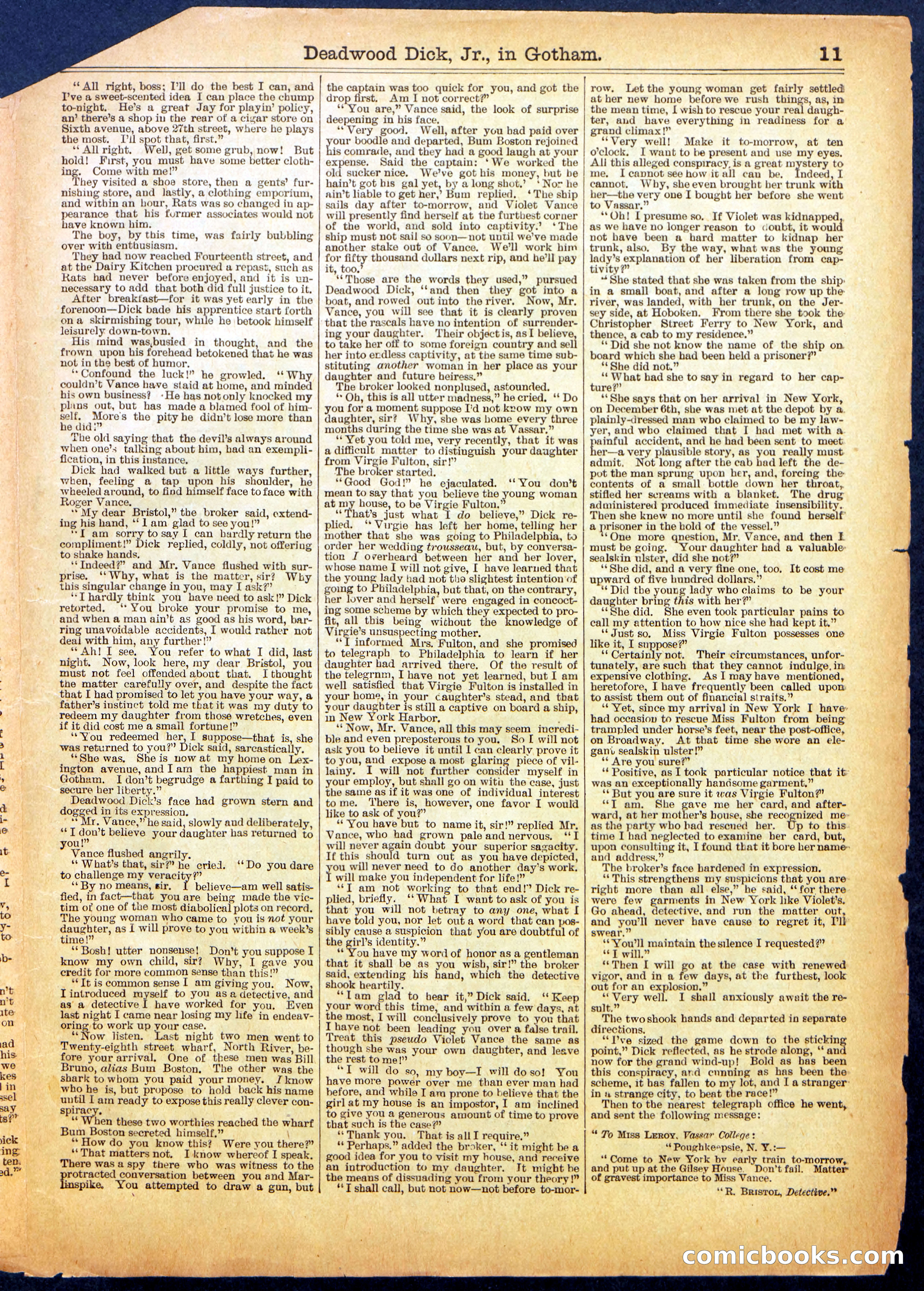 Beadle's Half Dime Library, No. 554 — page 11 of 16
