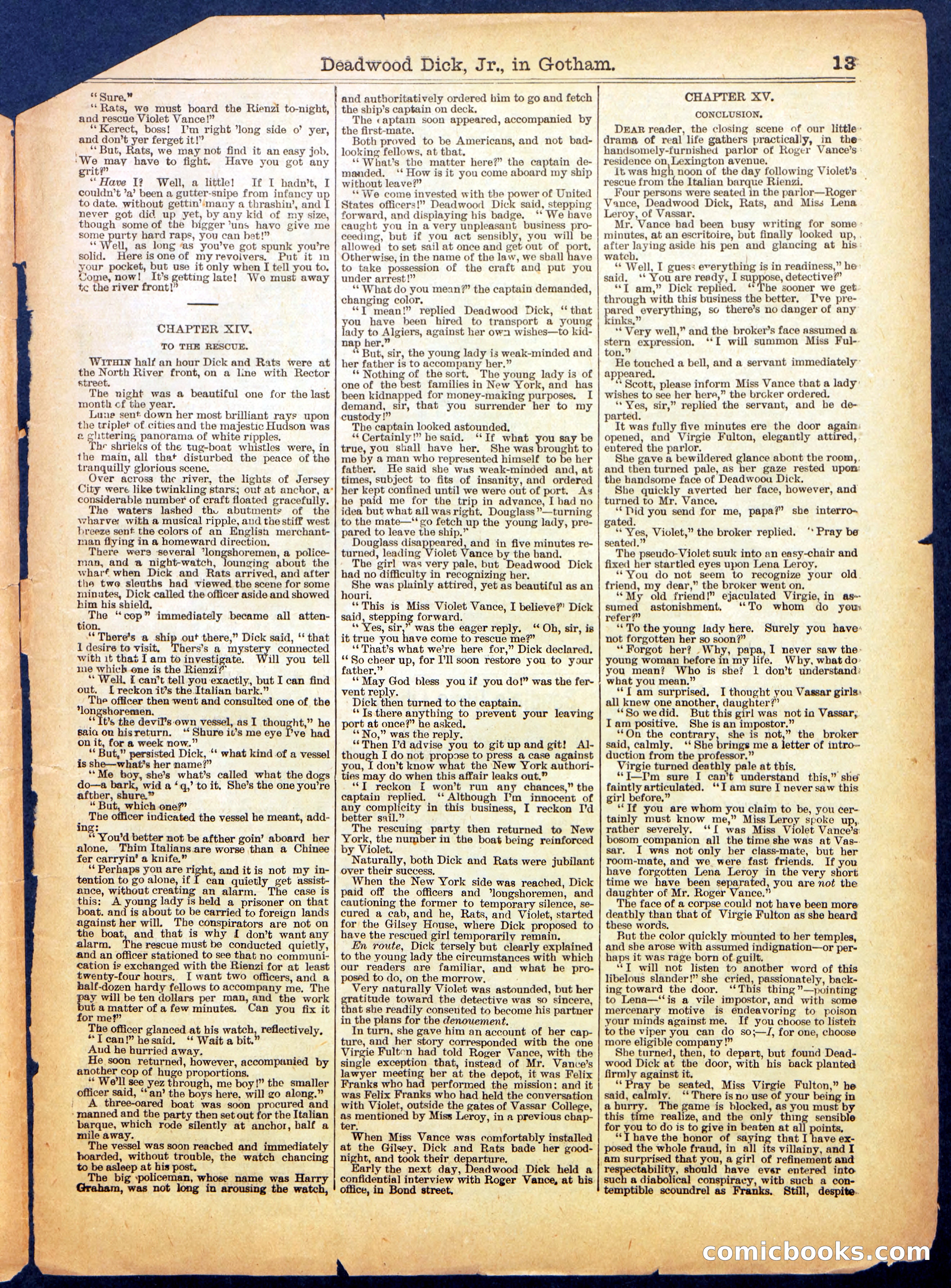 Beadle's Half Dime Library, No. 554 — page 13 of 16
