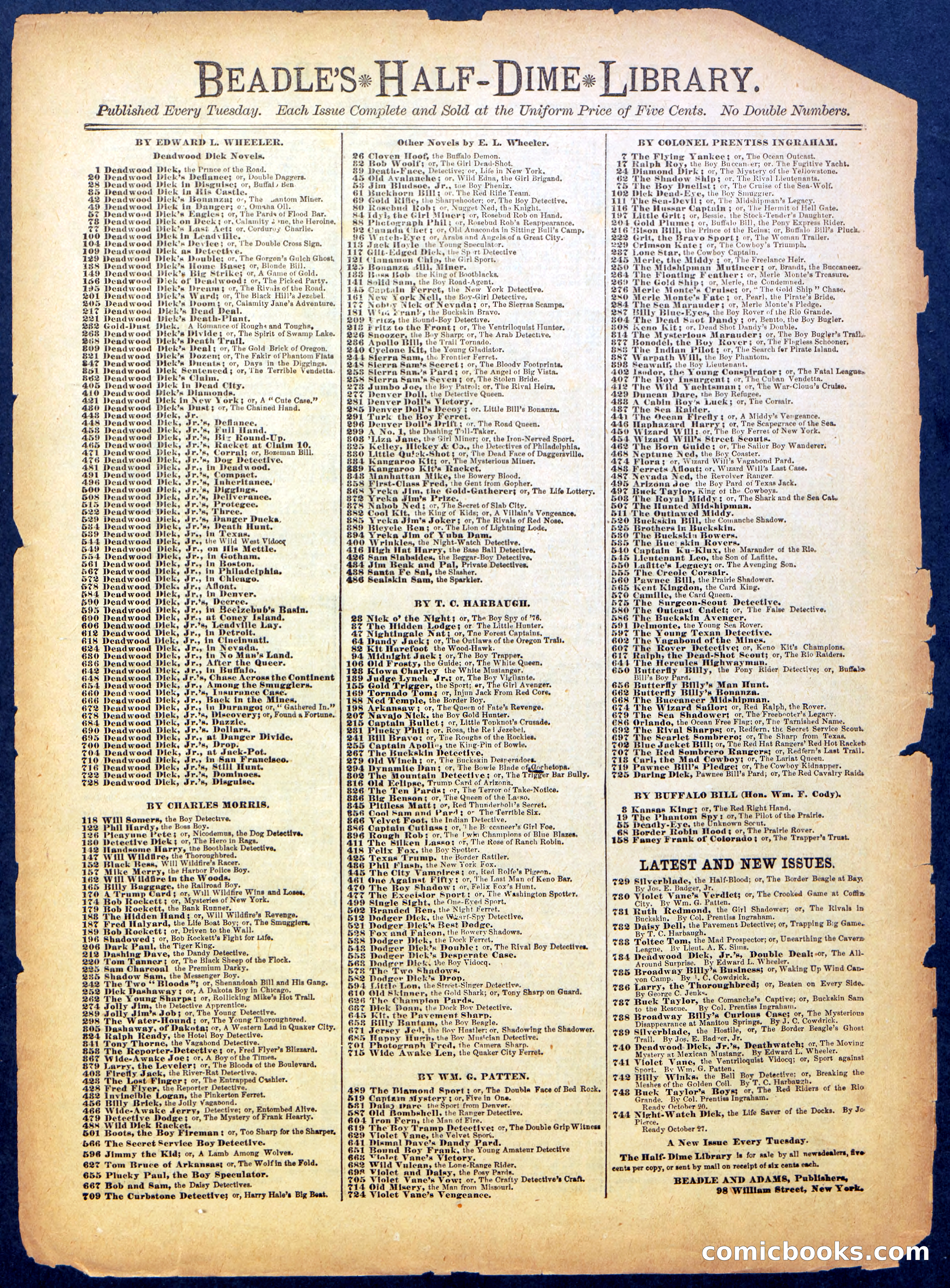 Beadle's Half Dime Library, No. 554 — page 16 of 16