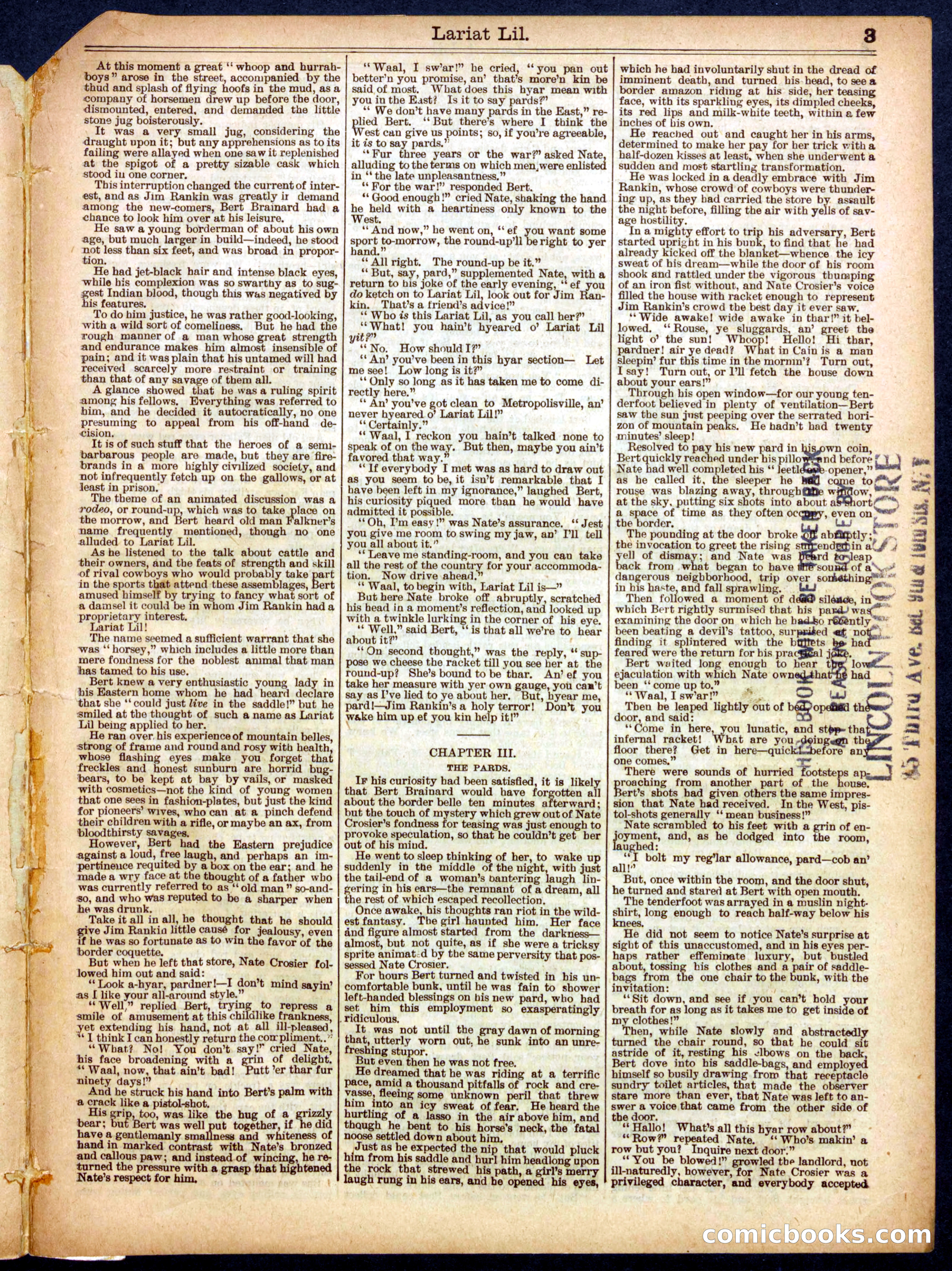 Beadle's Half Dime Library, No. 556 — page 3 of 16