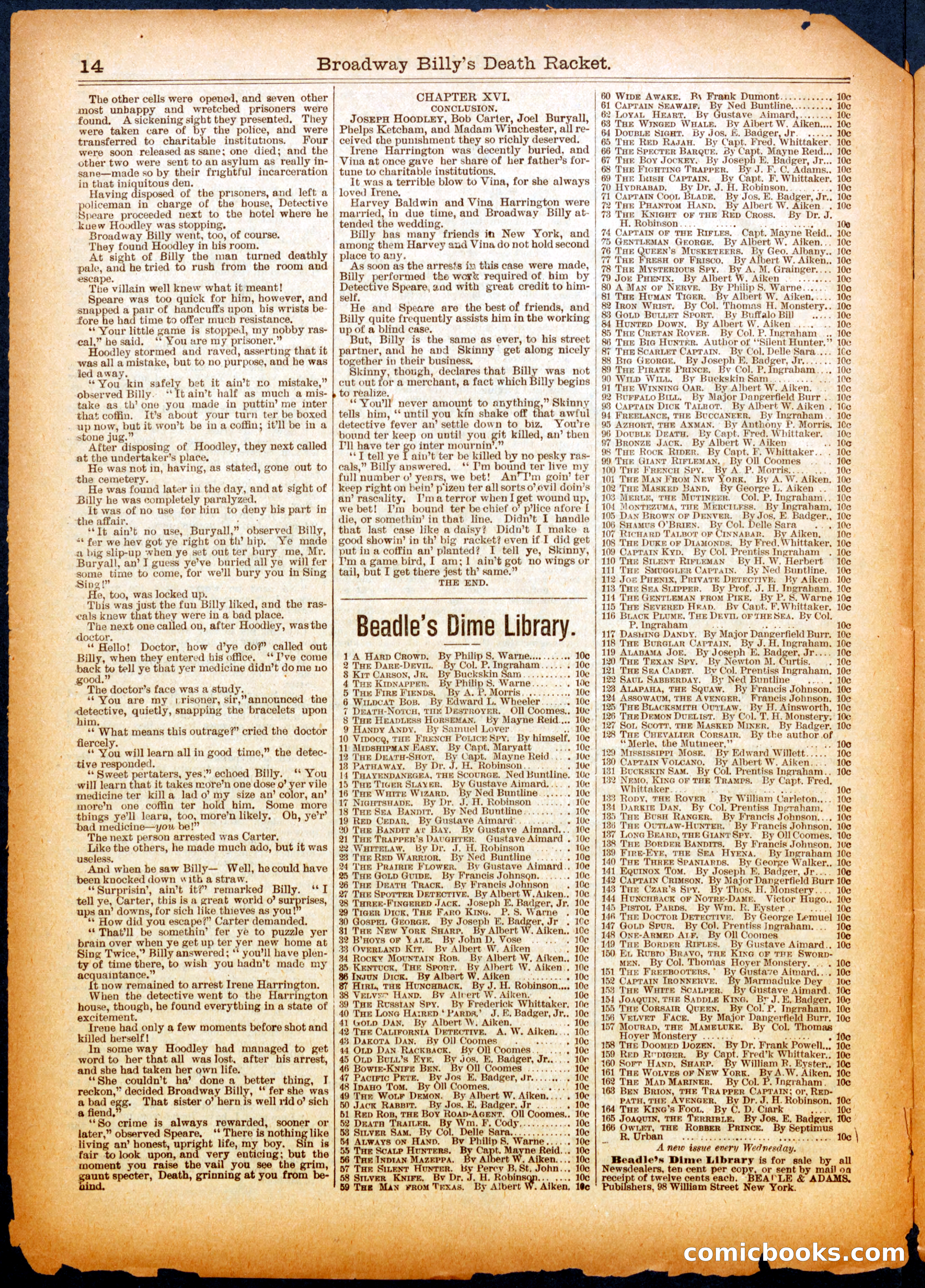 Beadle's Half Dime Library, No. 557 — page 14 of 16