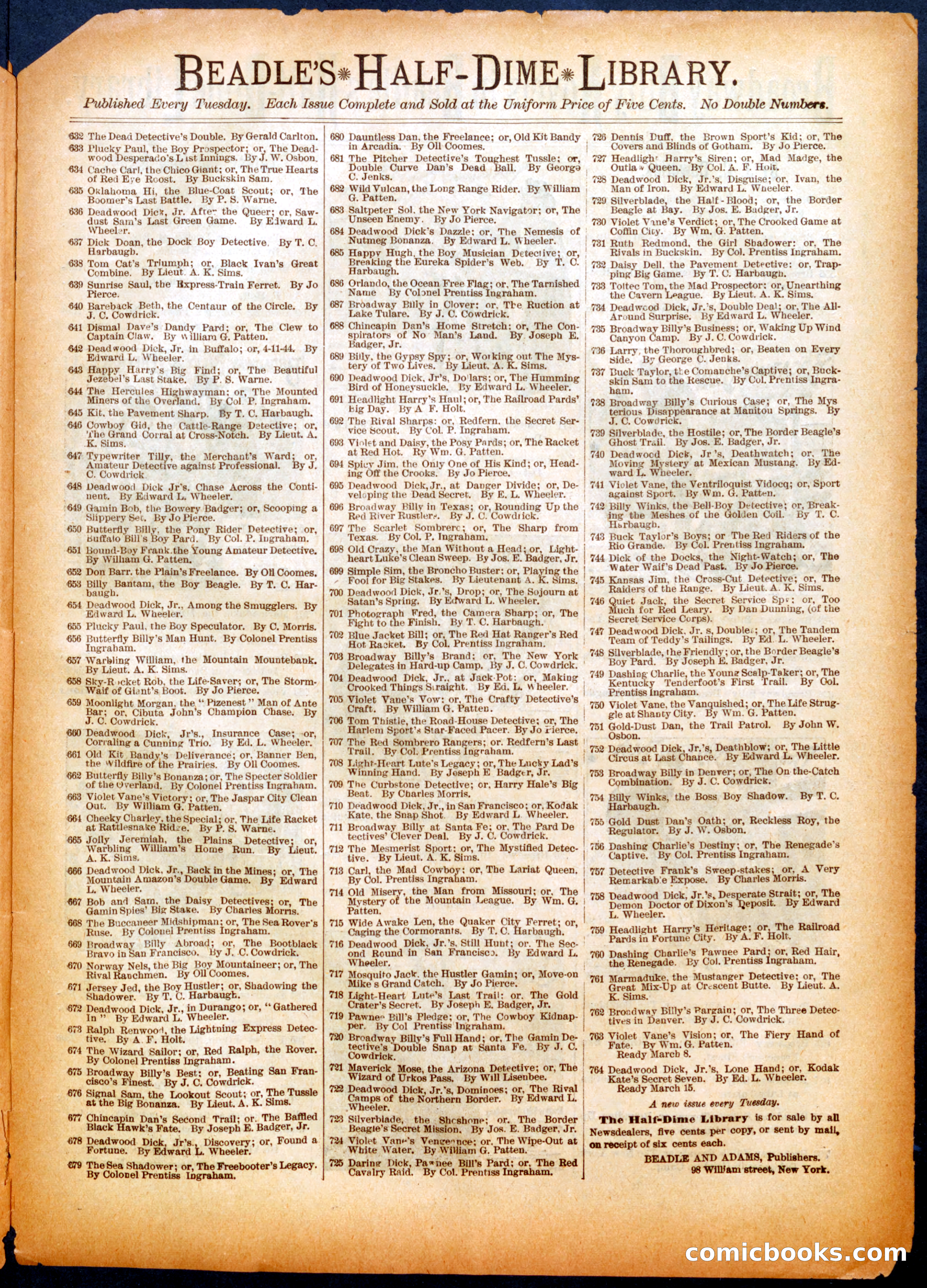 Beadle's Half Dime Library, No. 557 — page 15 of 16