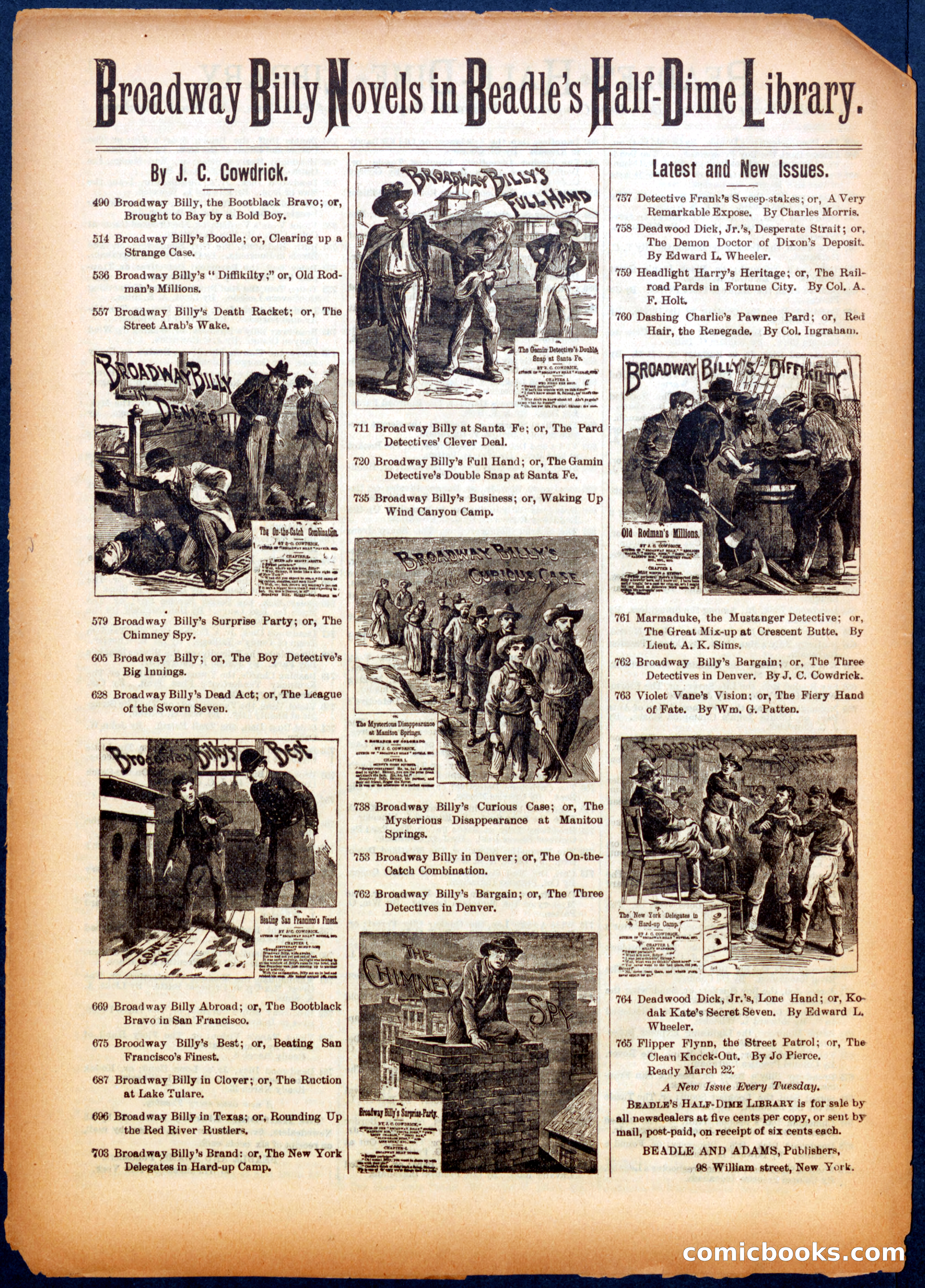 Beadle's Half Dime Library, No. 557 — page 16 of 16