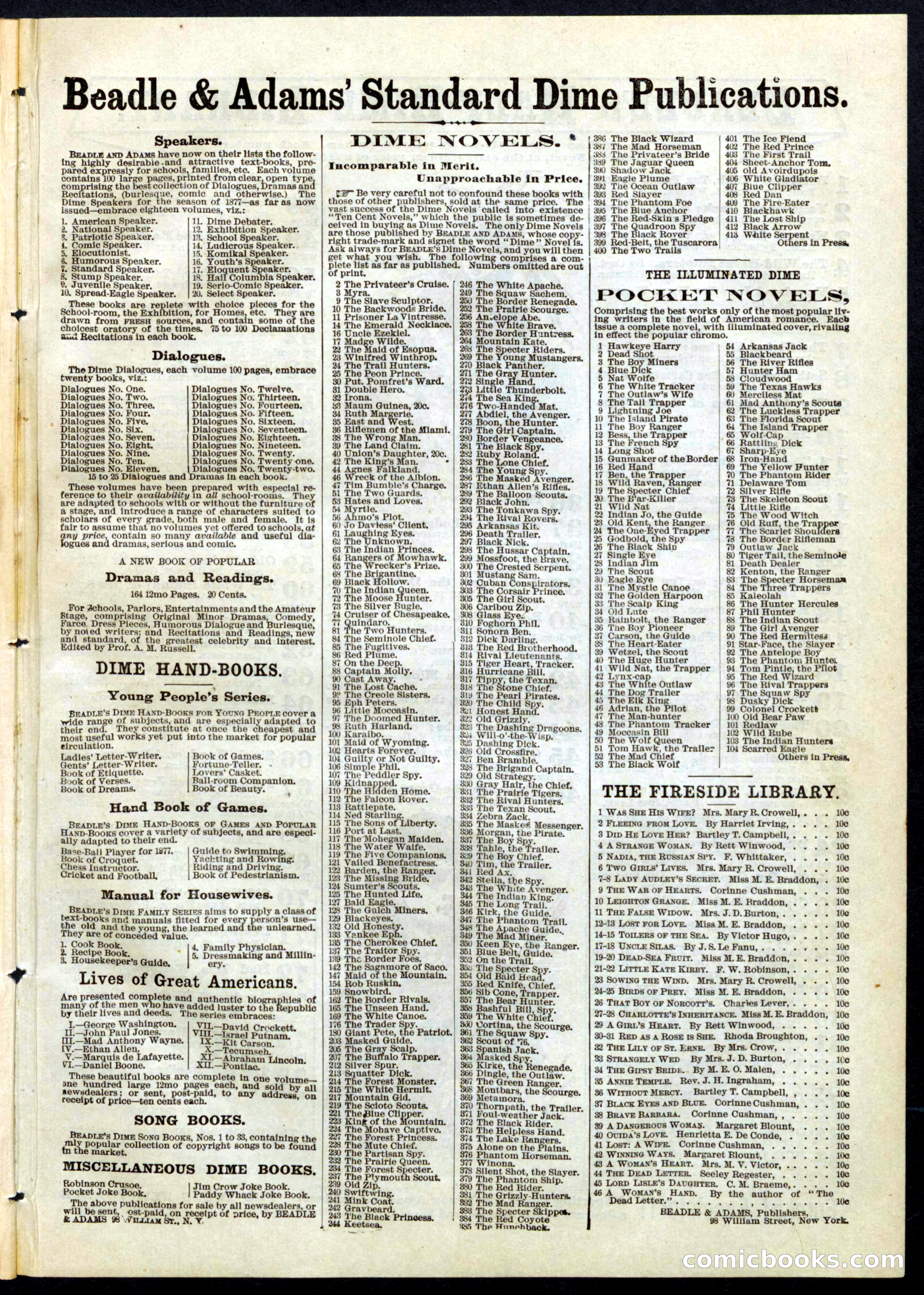Beadle's Half Dime Library No. 56 — page 15 of 16