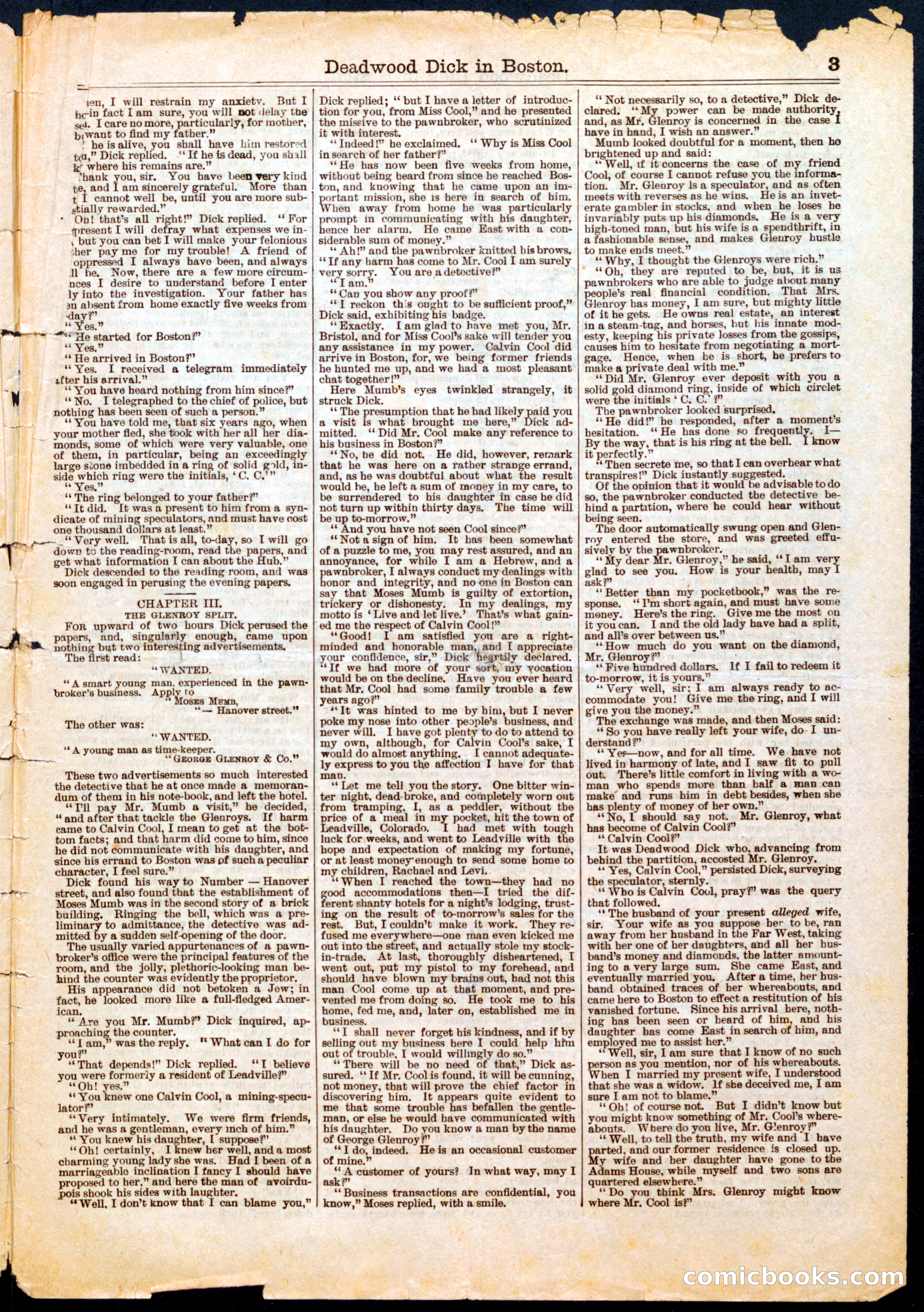 Beadle's Half Dime Library No. 561: Deadwood Dick — page 3 of 16
