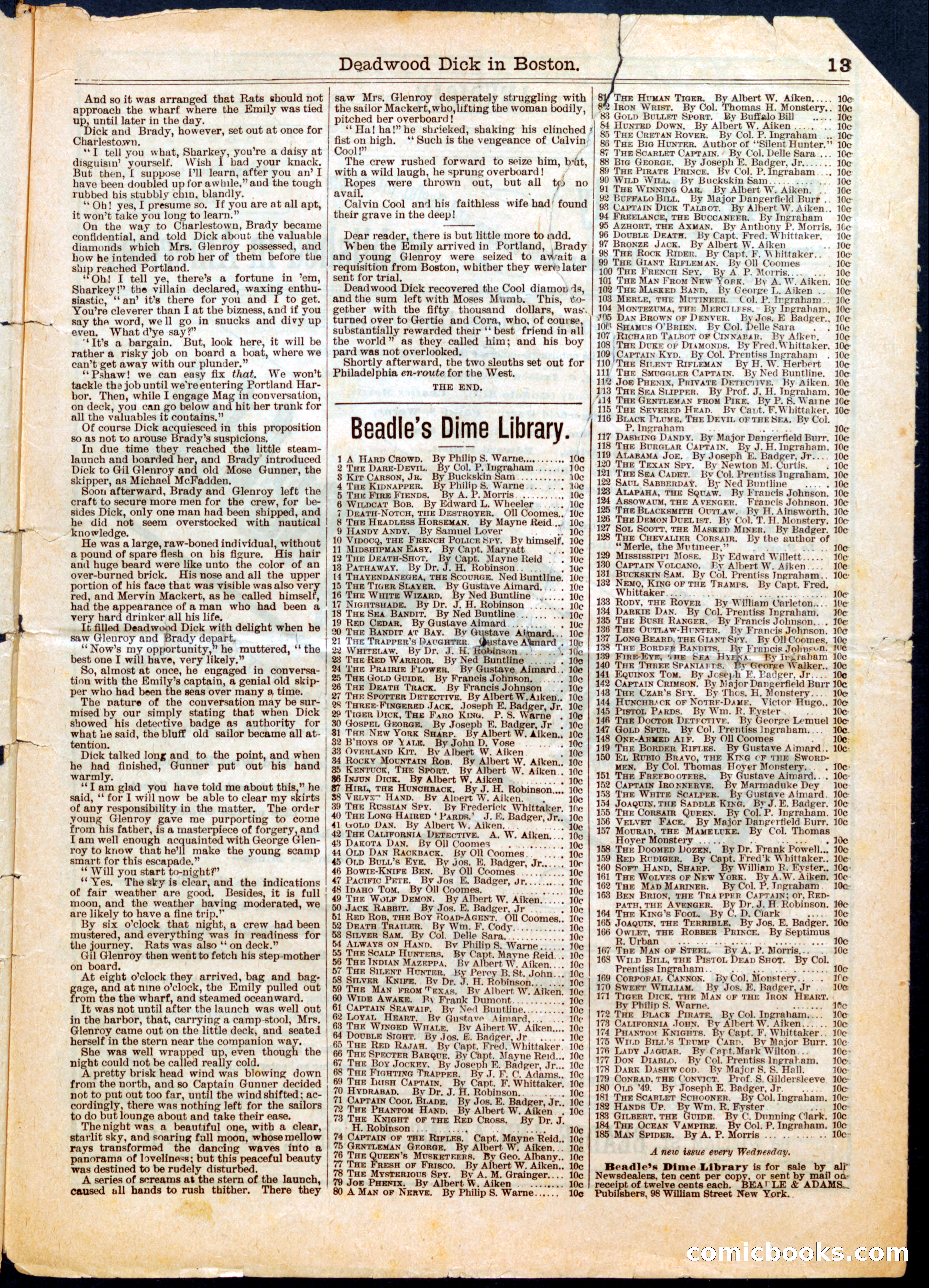 Beadle's Half Dime Library No. 561: Deadwood Dick — page 13 of 16
