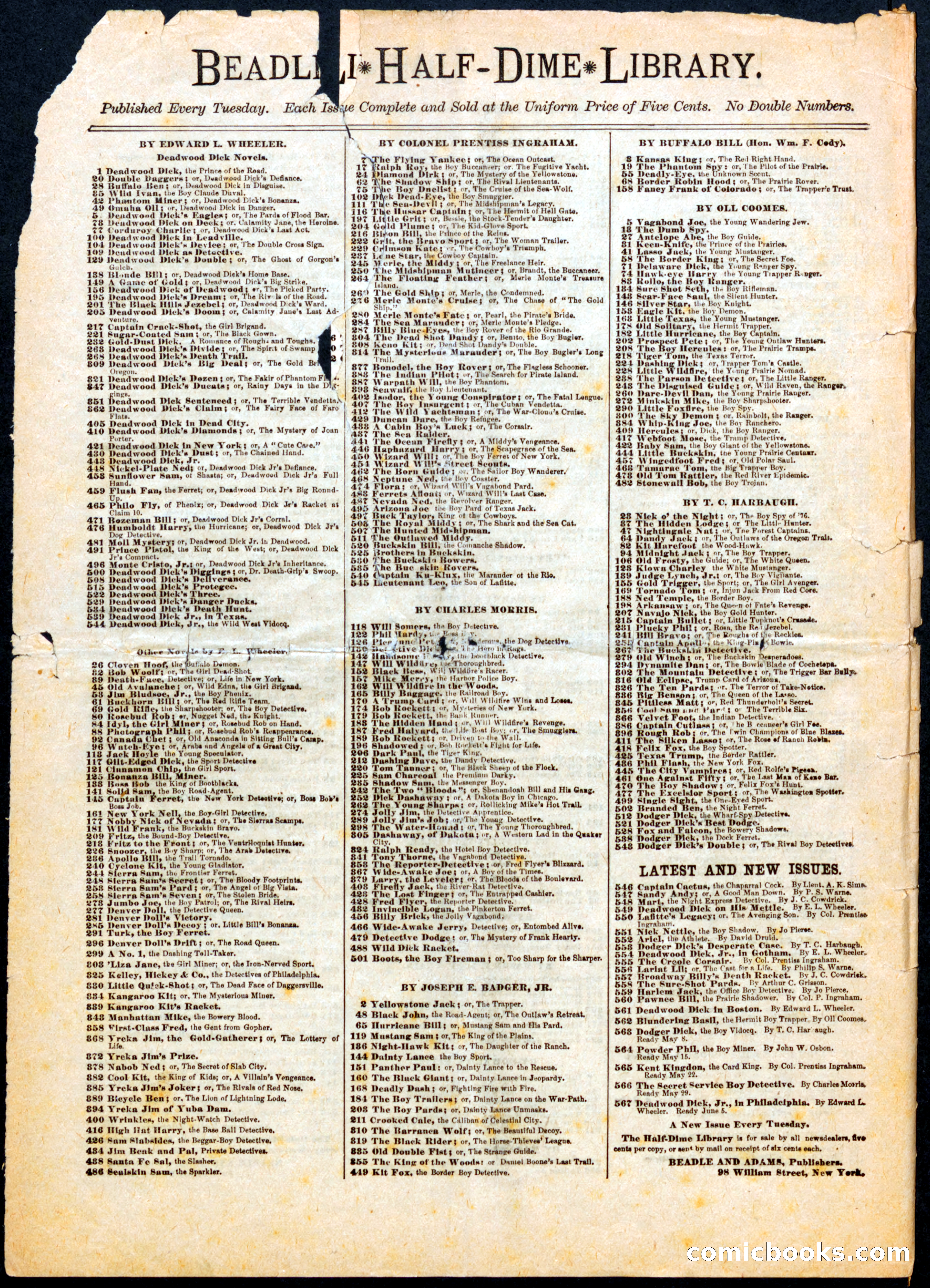 Beadle's Half Dime Library No. 561: Deadwood Dick — page 16 of 16