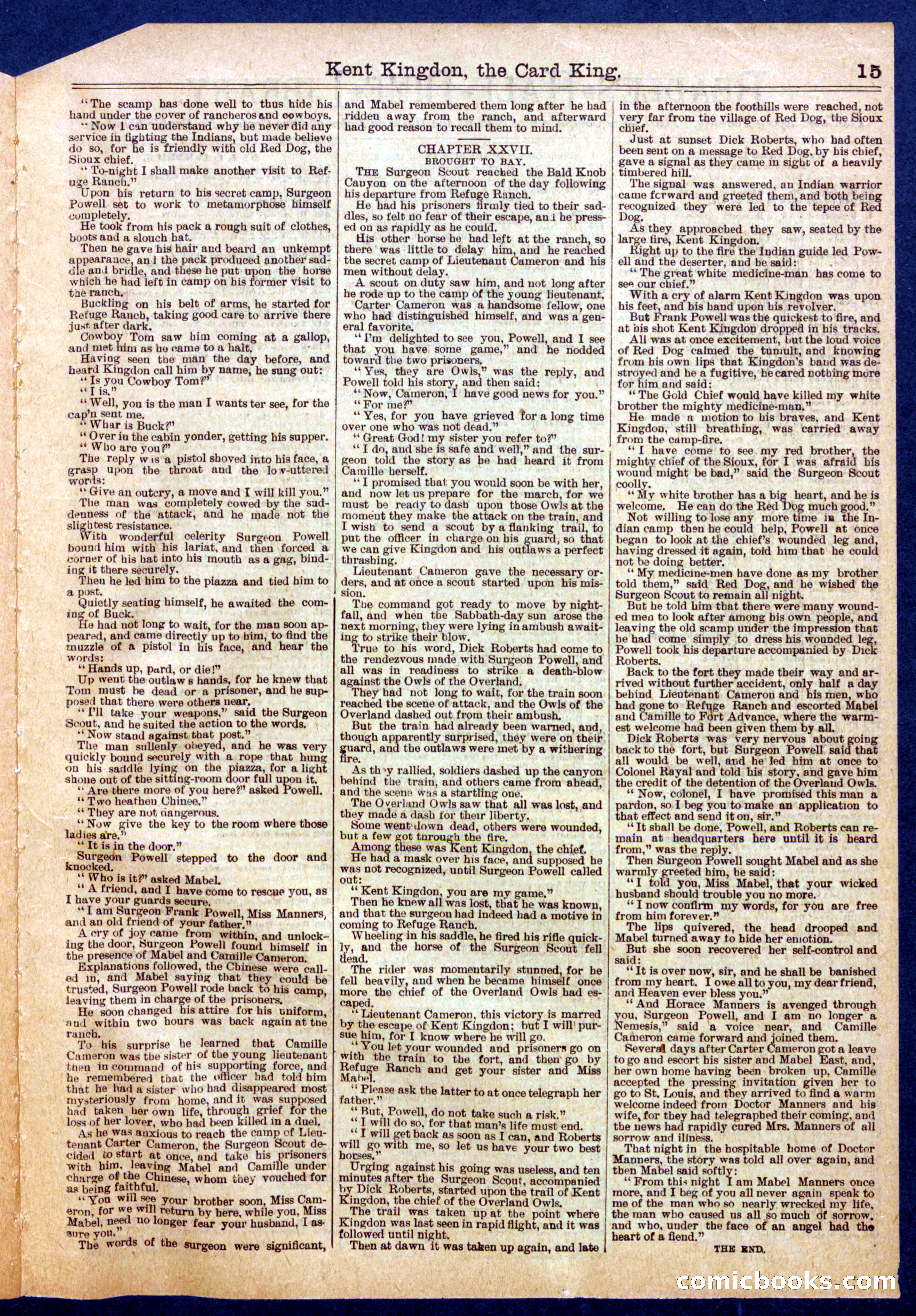 Beadle's Half Dime Library No. 565 — page 15 of 16