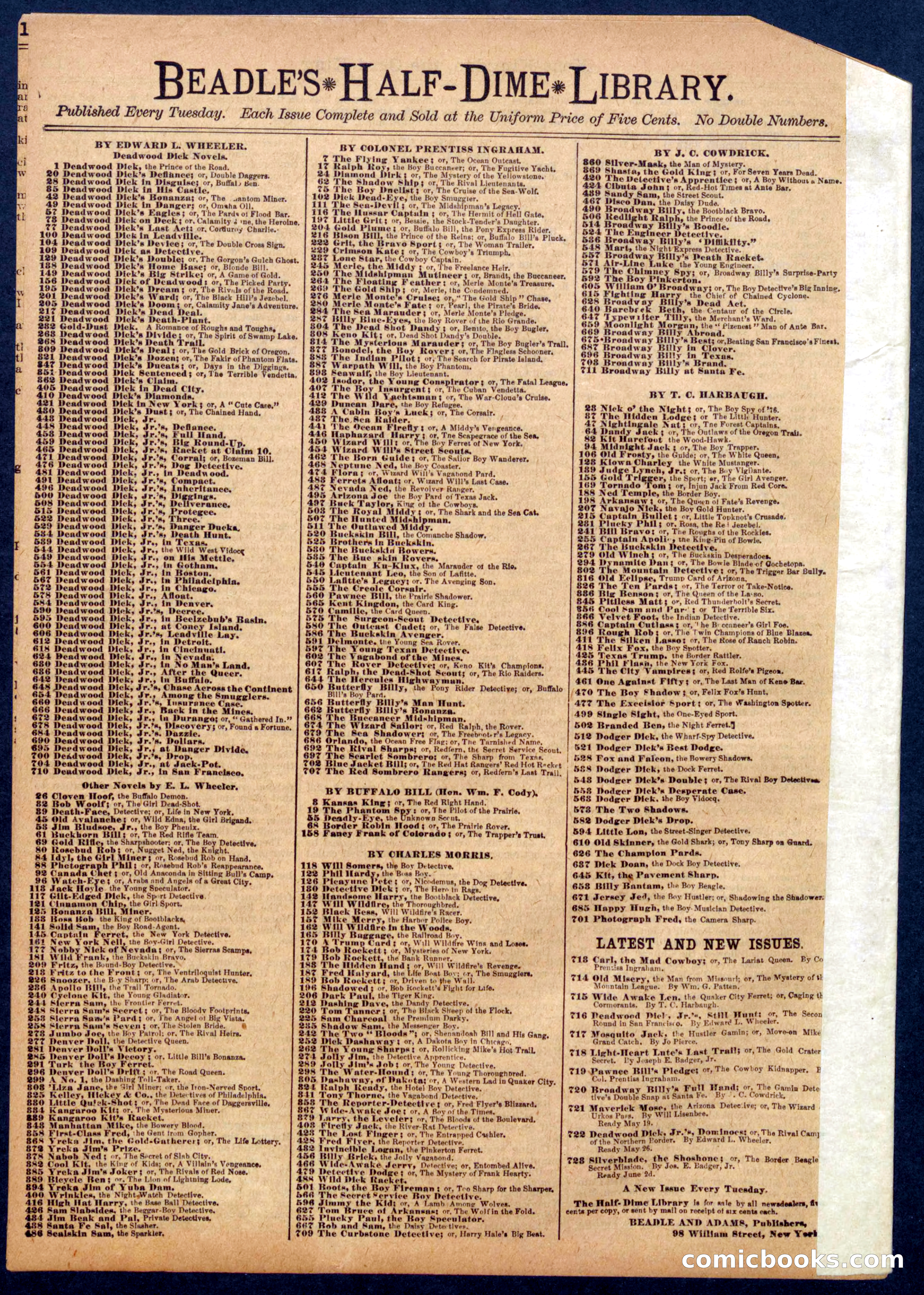 Beadle's Half Dime Library No. 565 — page 16 of 16