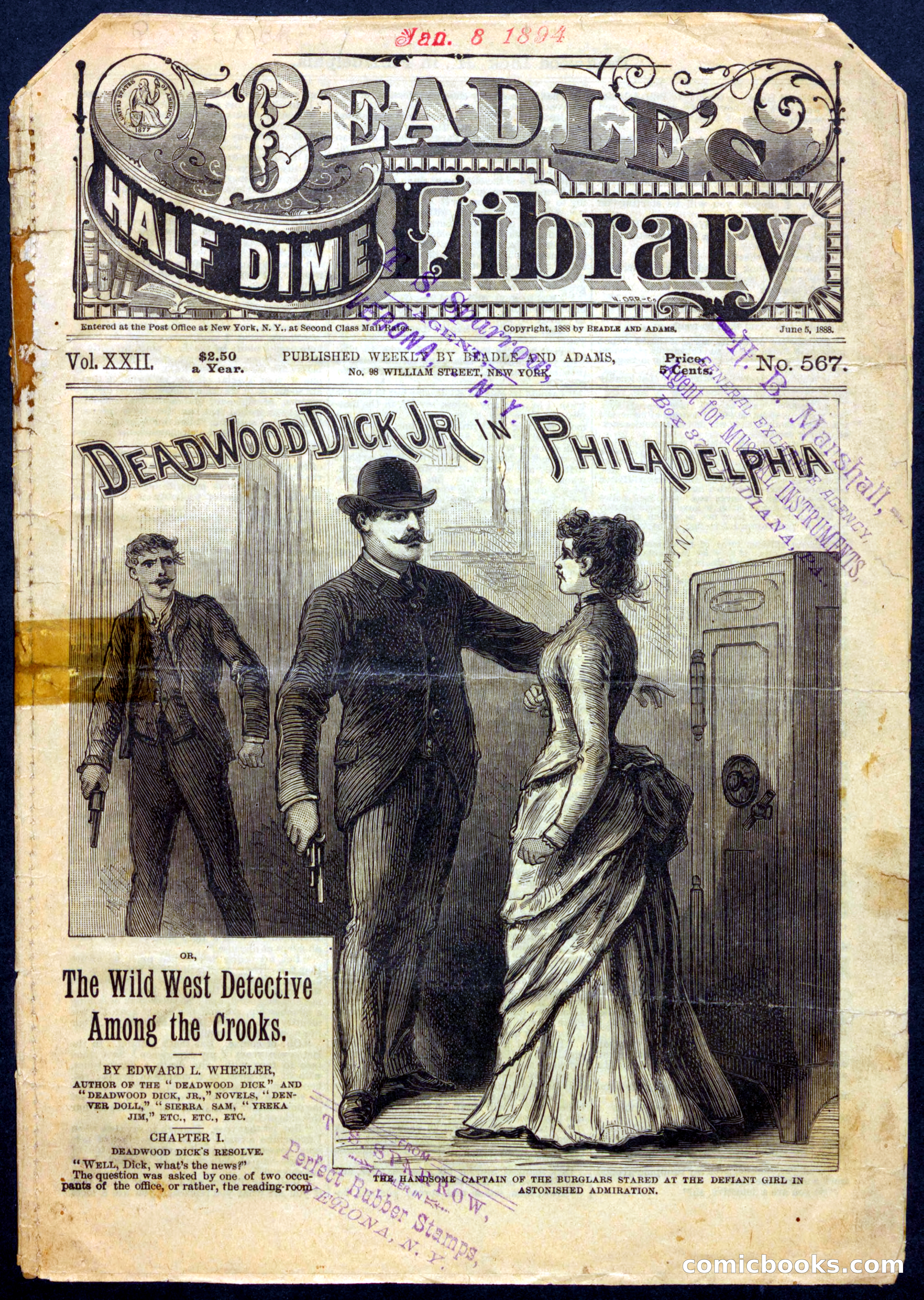 Beadle's Half Dime Library No. 567 — page 1 of 16