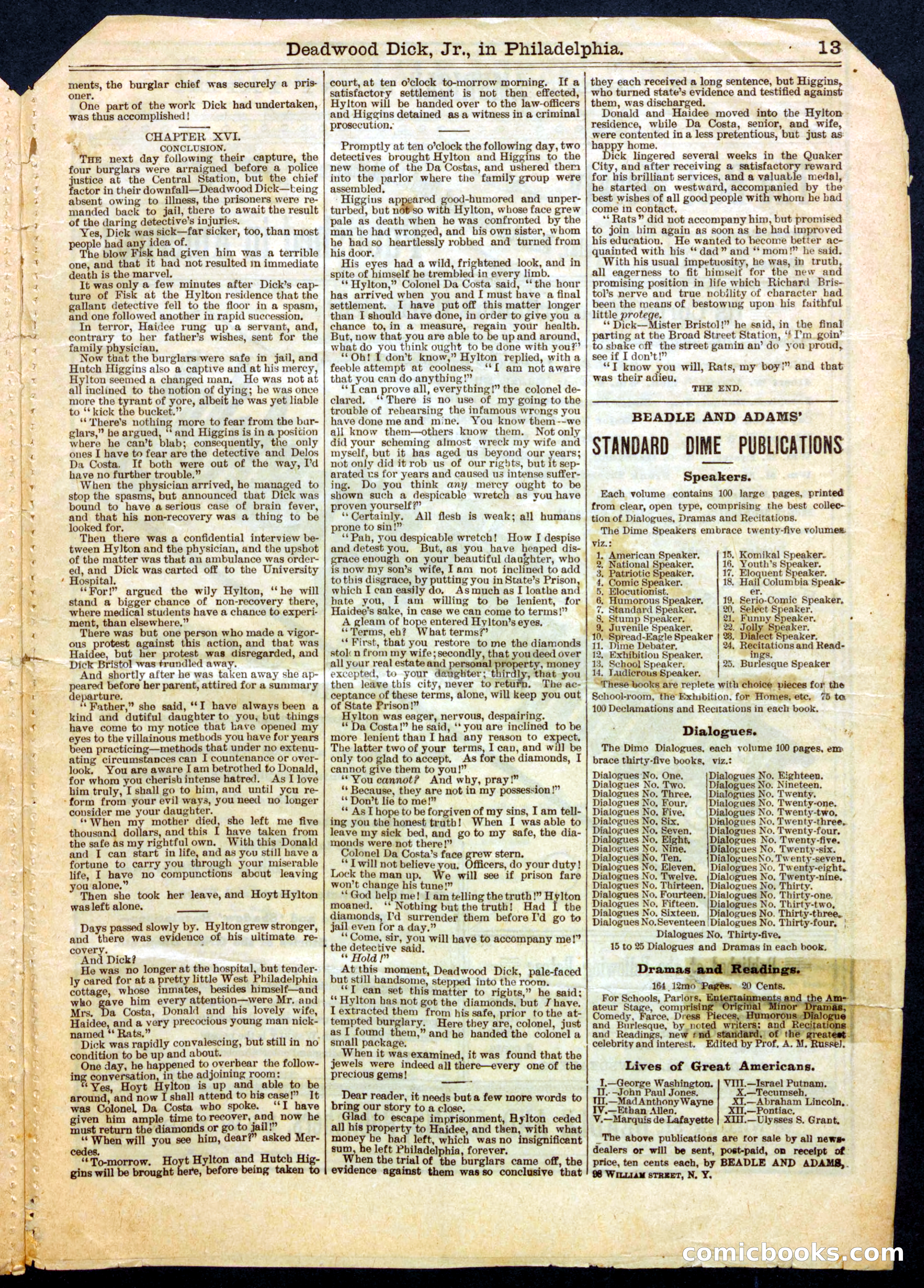 Beadle's Half Dime Library No. 567 — page 13 of 16