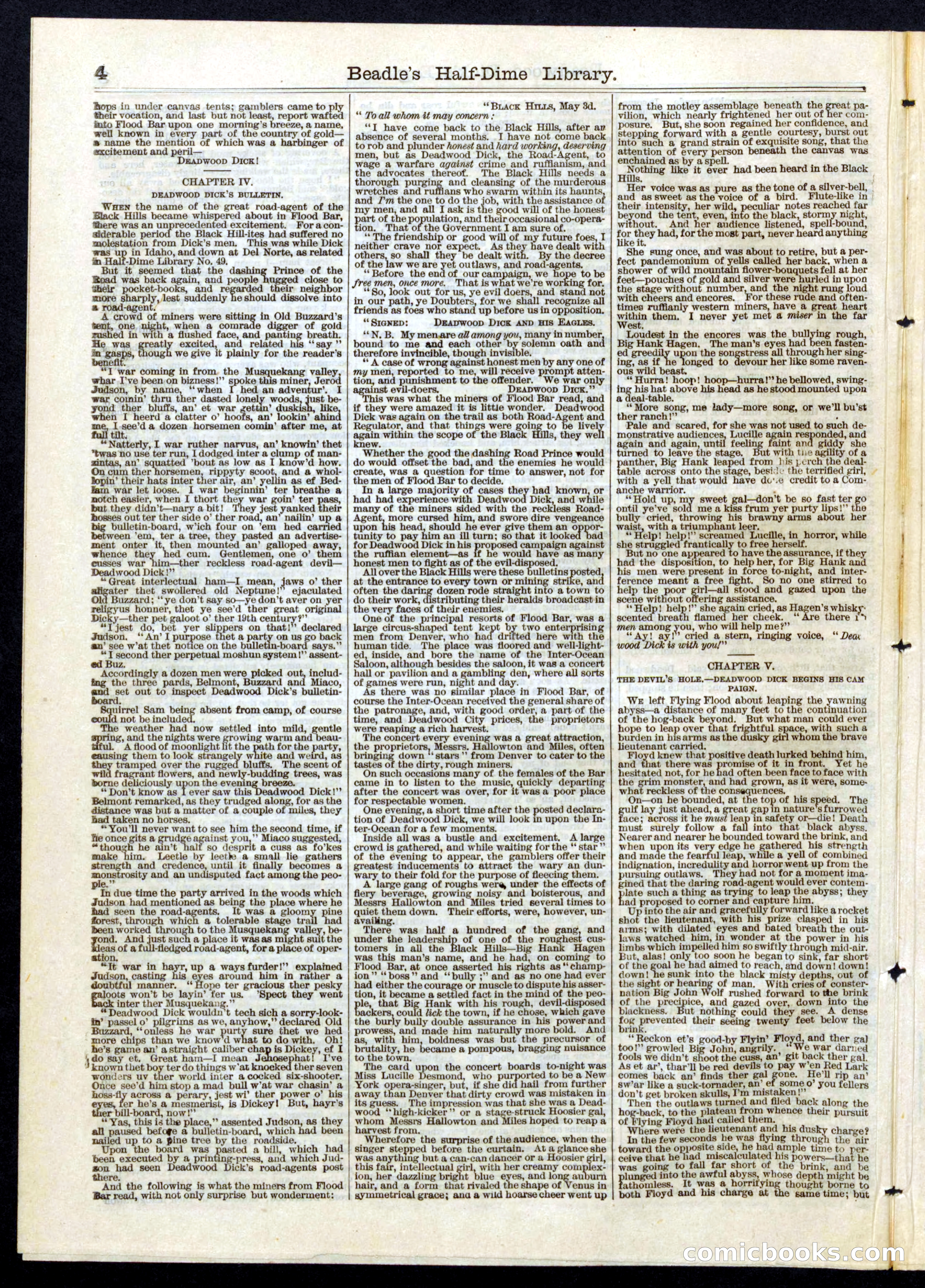Beadle's Half Dime Library, No. 57 — page 4 of 16