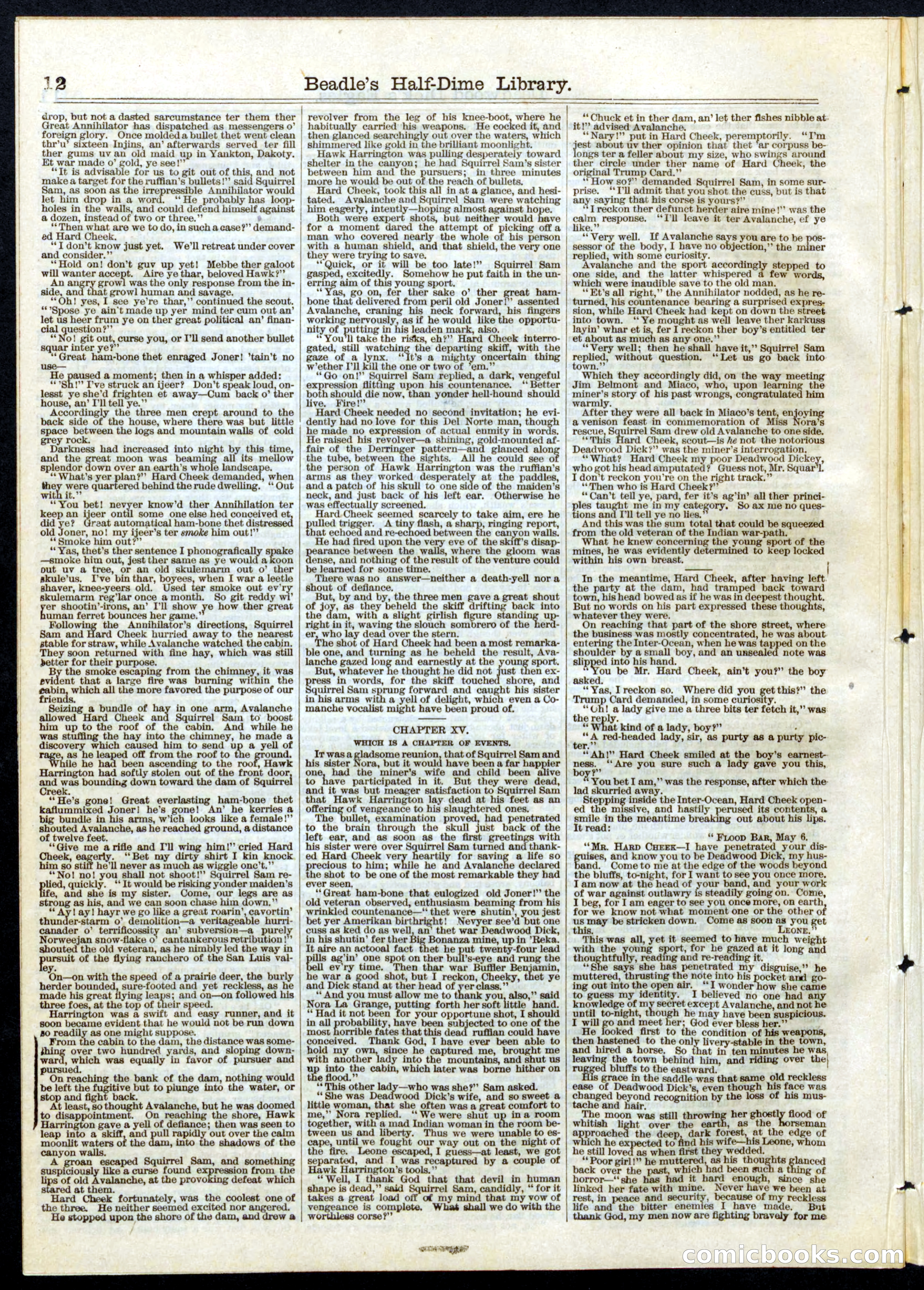 Beadle's Half Dime Library, No. 57 — page 12 of 16