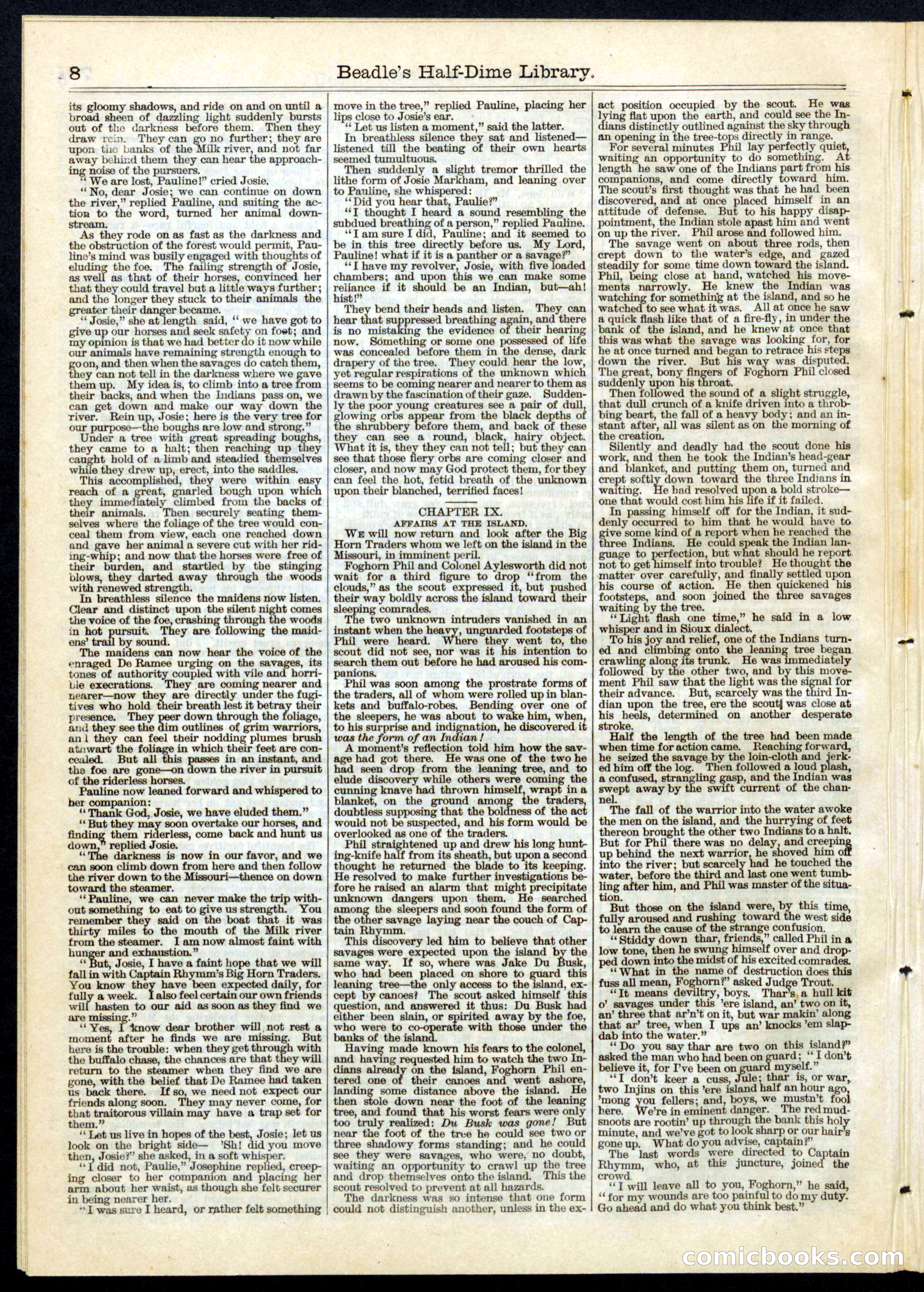 Beadle's Half Dime Library, No. 58 — page 8 of 16