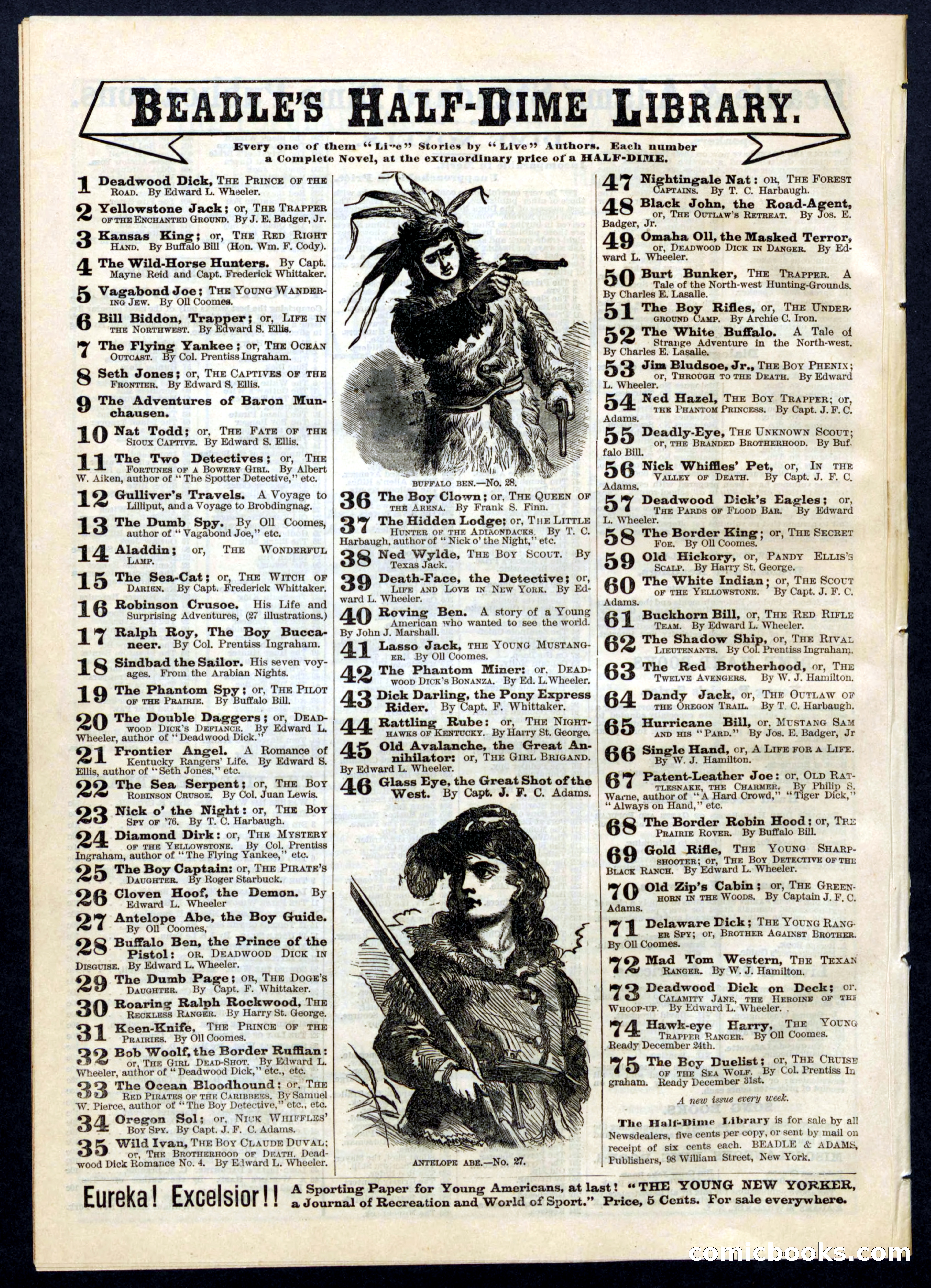 Beadle's Half Dime Library, No. 58 — page 16 of 16