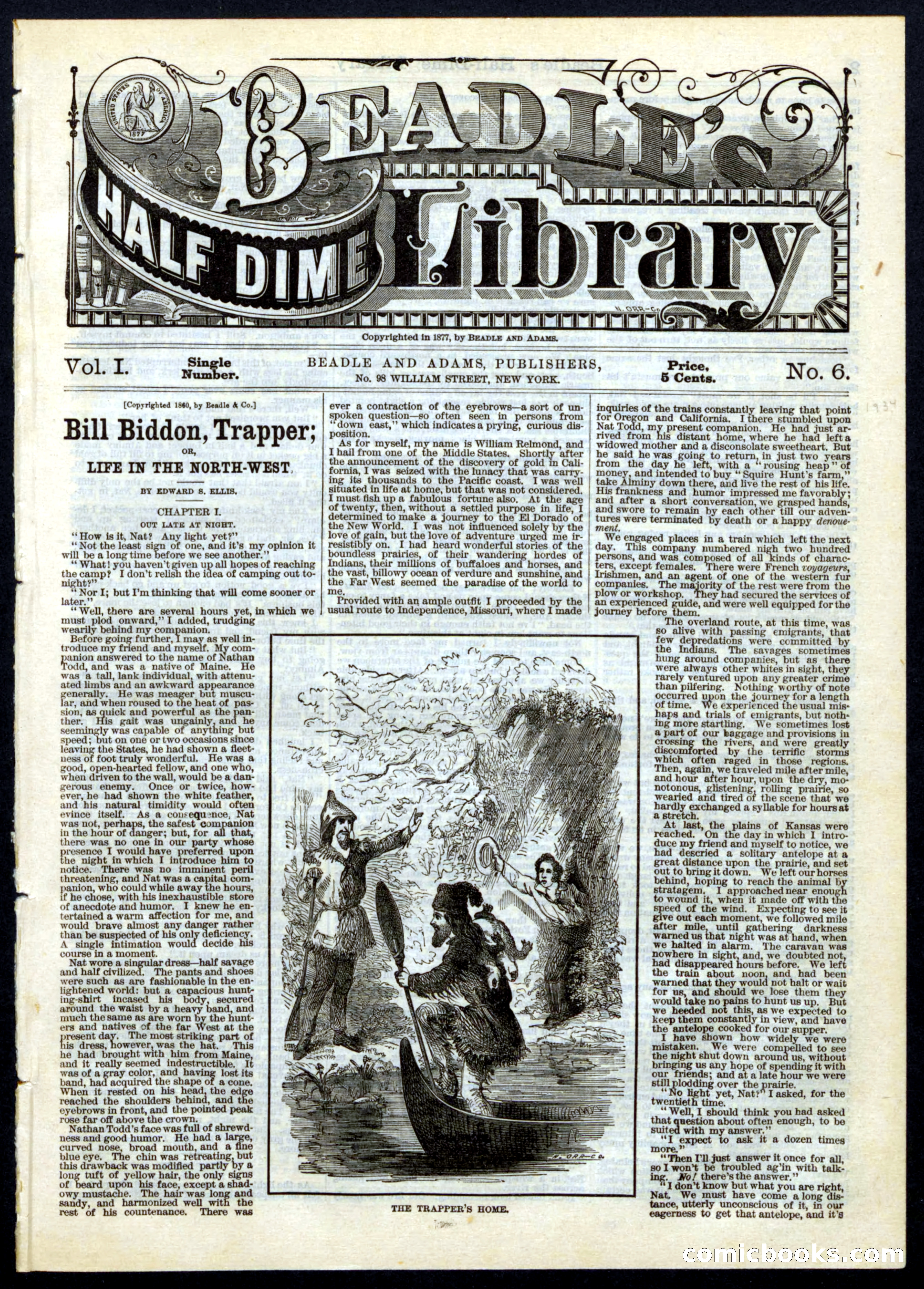 Beadle's Half Dime Library, No. 6 — page 1 of 16