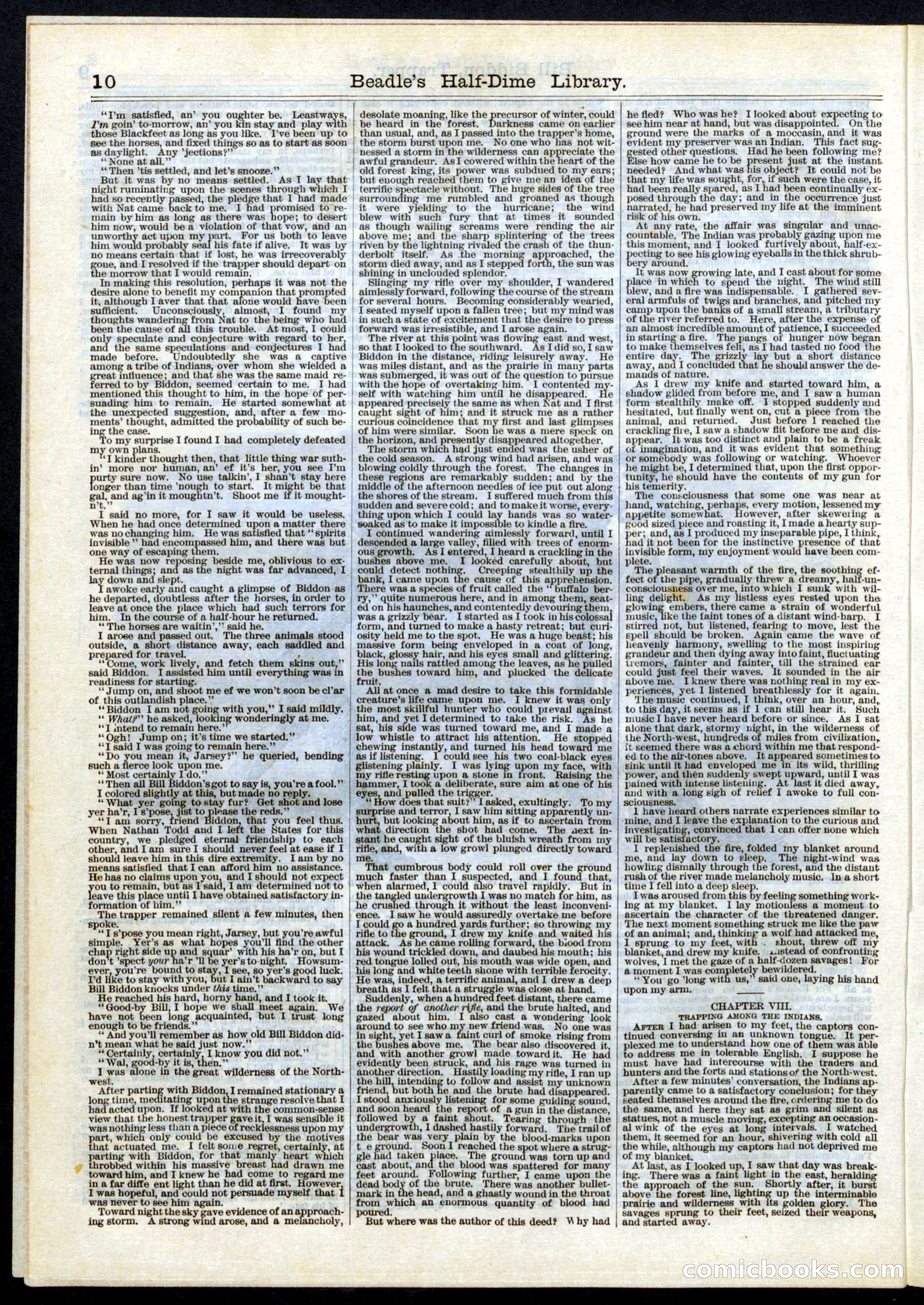 Beadle's Half Dime Library, No. 6 — page 10 of 16