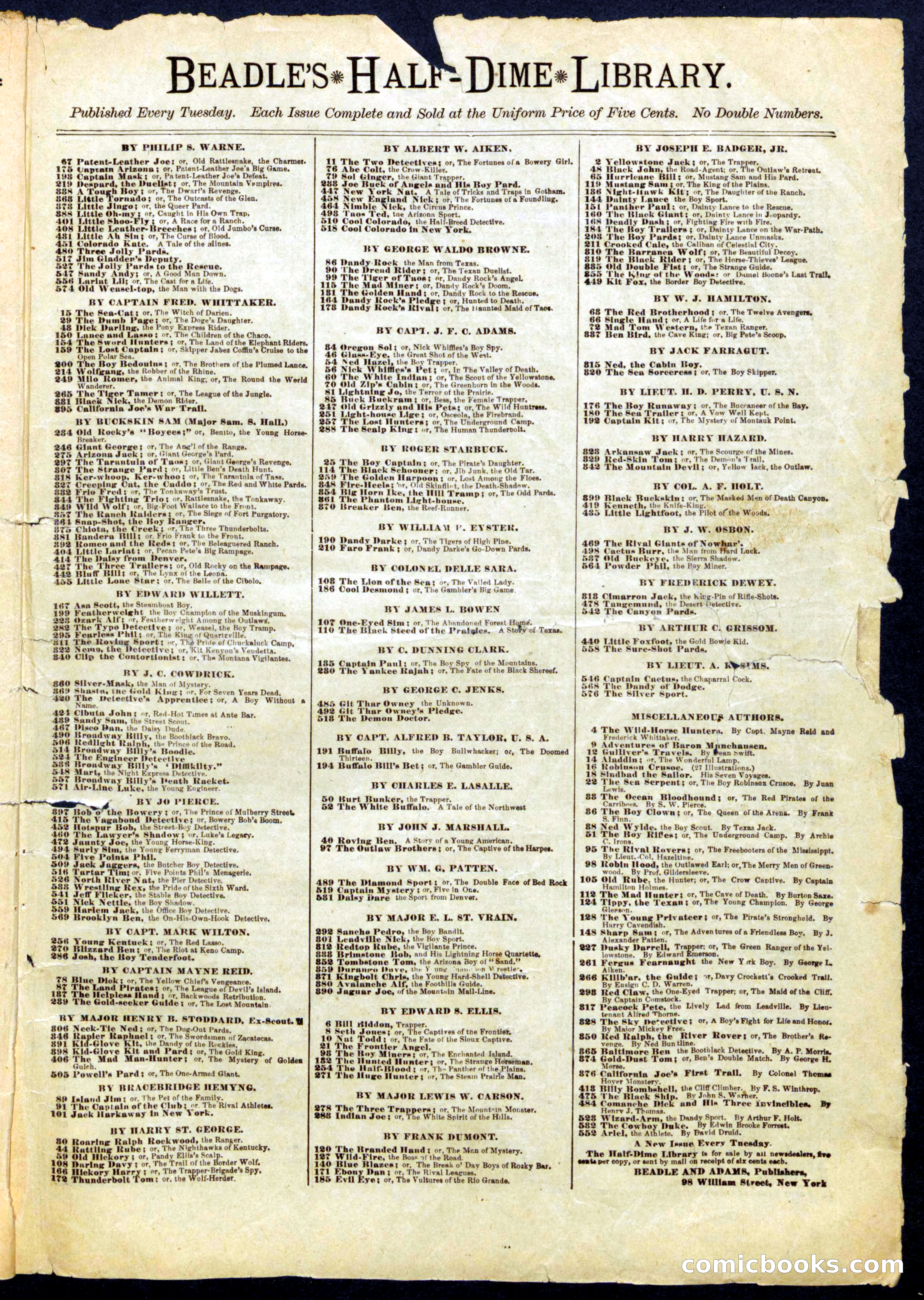 Beadle's Half Dime Library, No. 600 — page 15 of 16