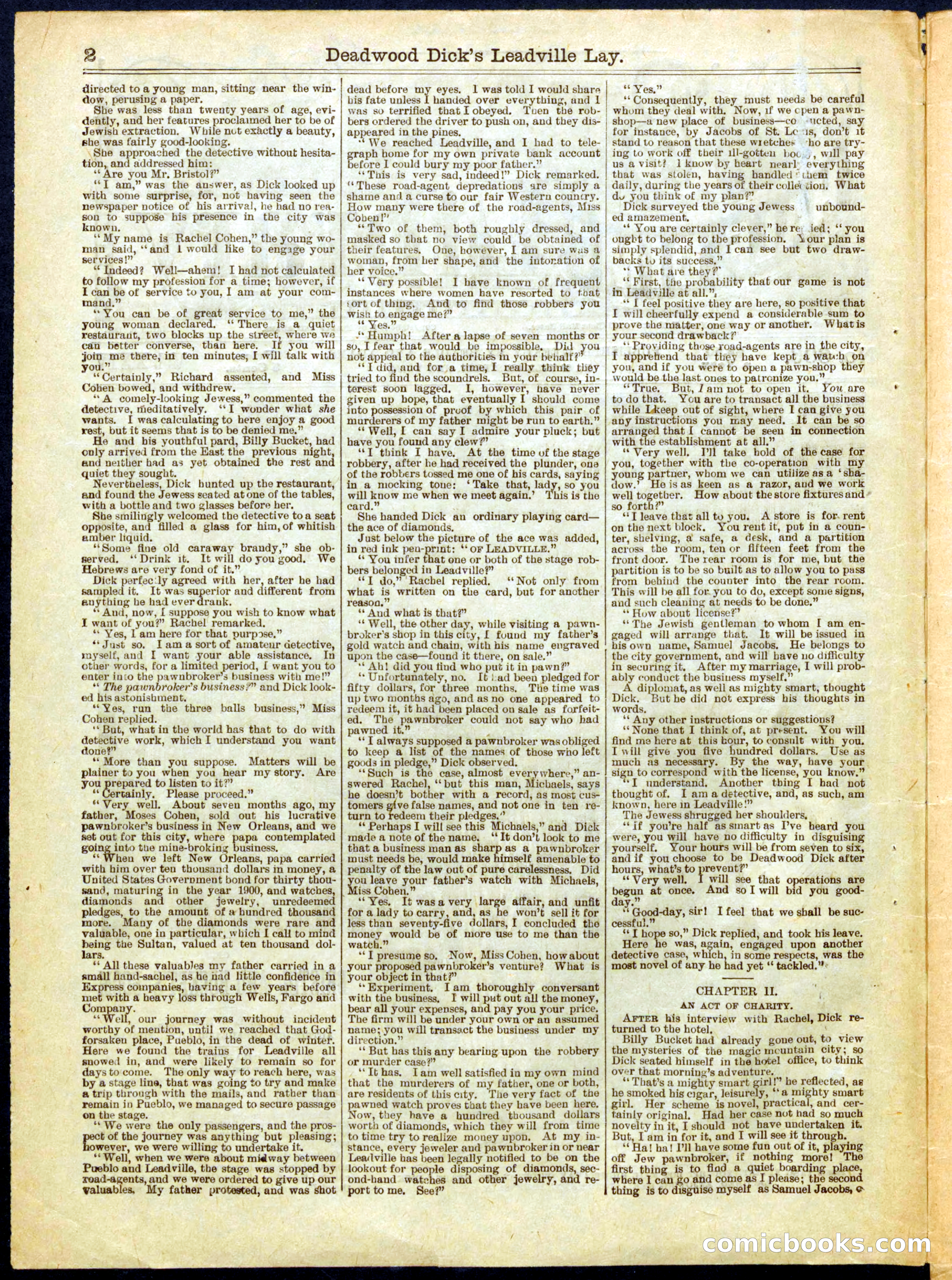 Beadle's Half Dime Library, No. 606 — page 2 of 16
