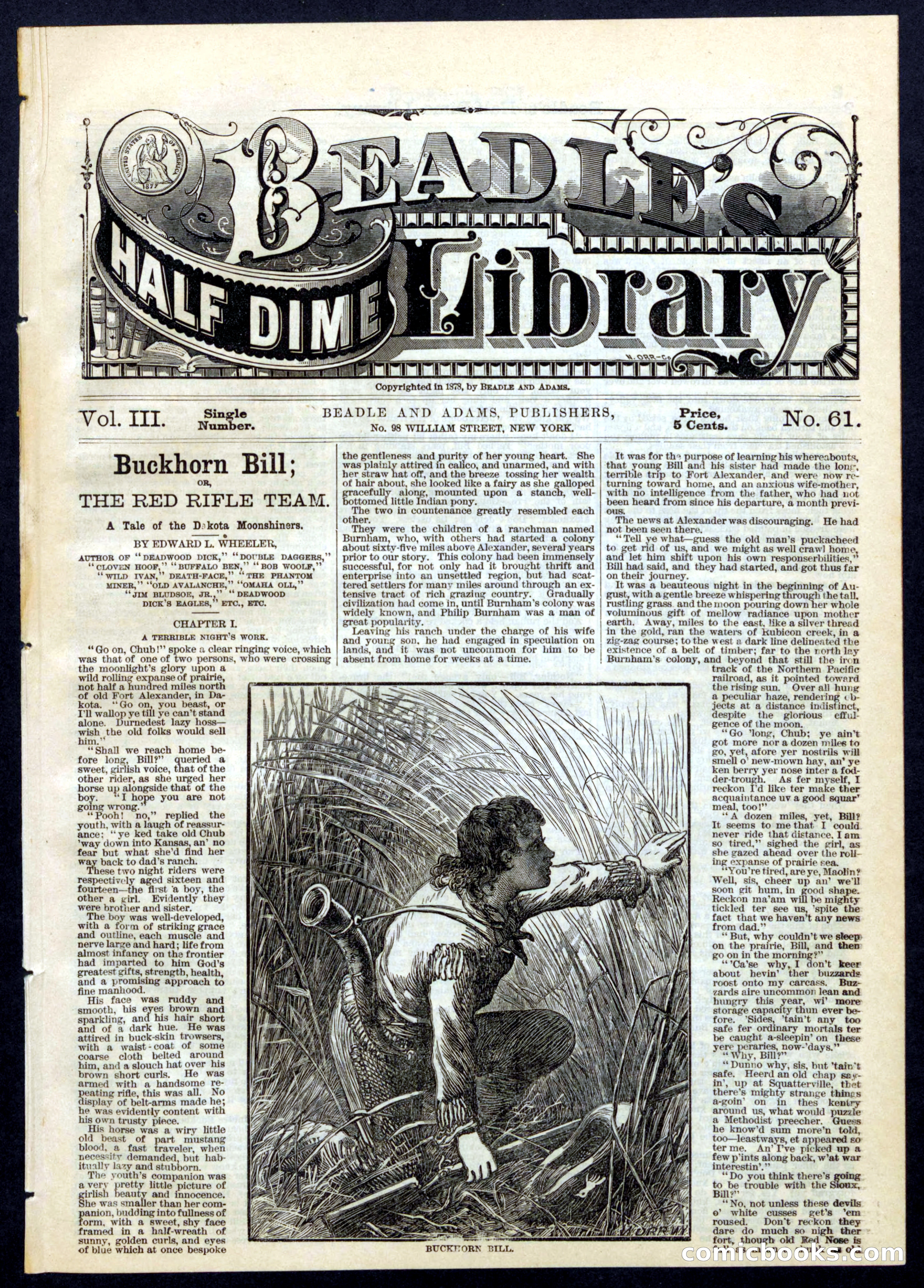 Beadle's Half Dime Library, No. 61 — page 1 of 16