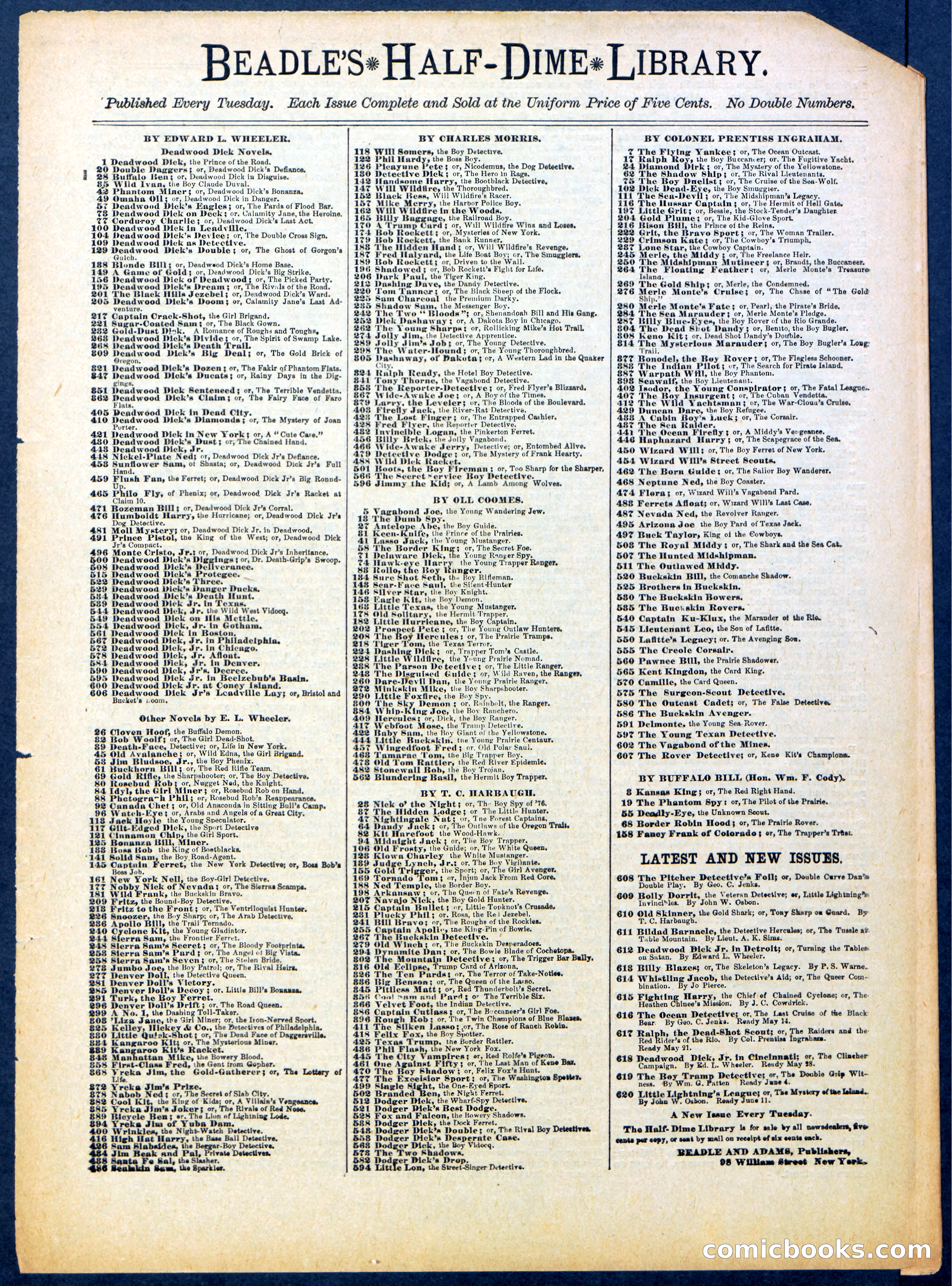 Beadle's Half Dime Library No. 614 — page 16 of 16