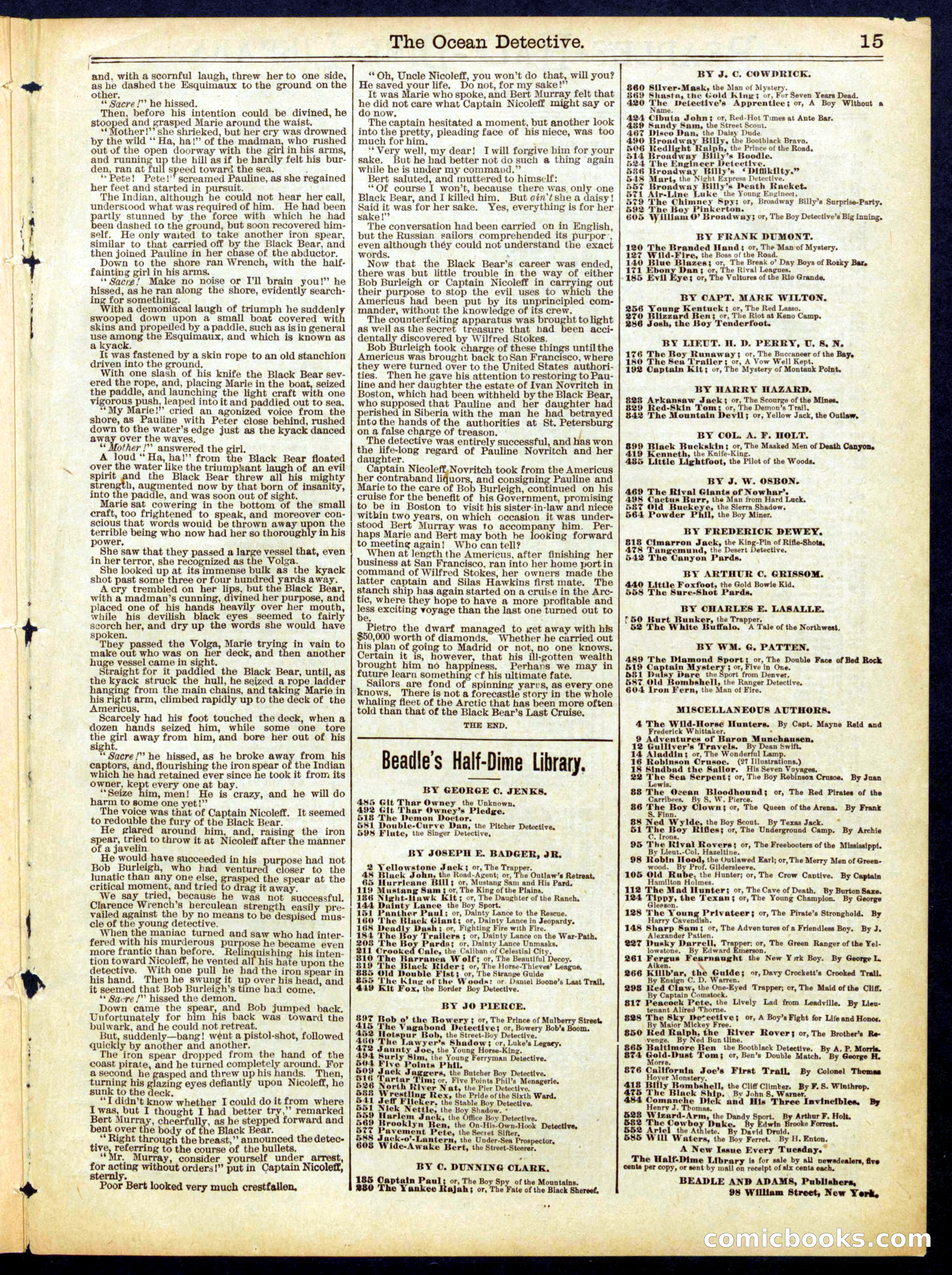 Beadle's Half Dime Library No. 616 — page 15 of 16