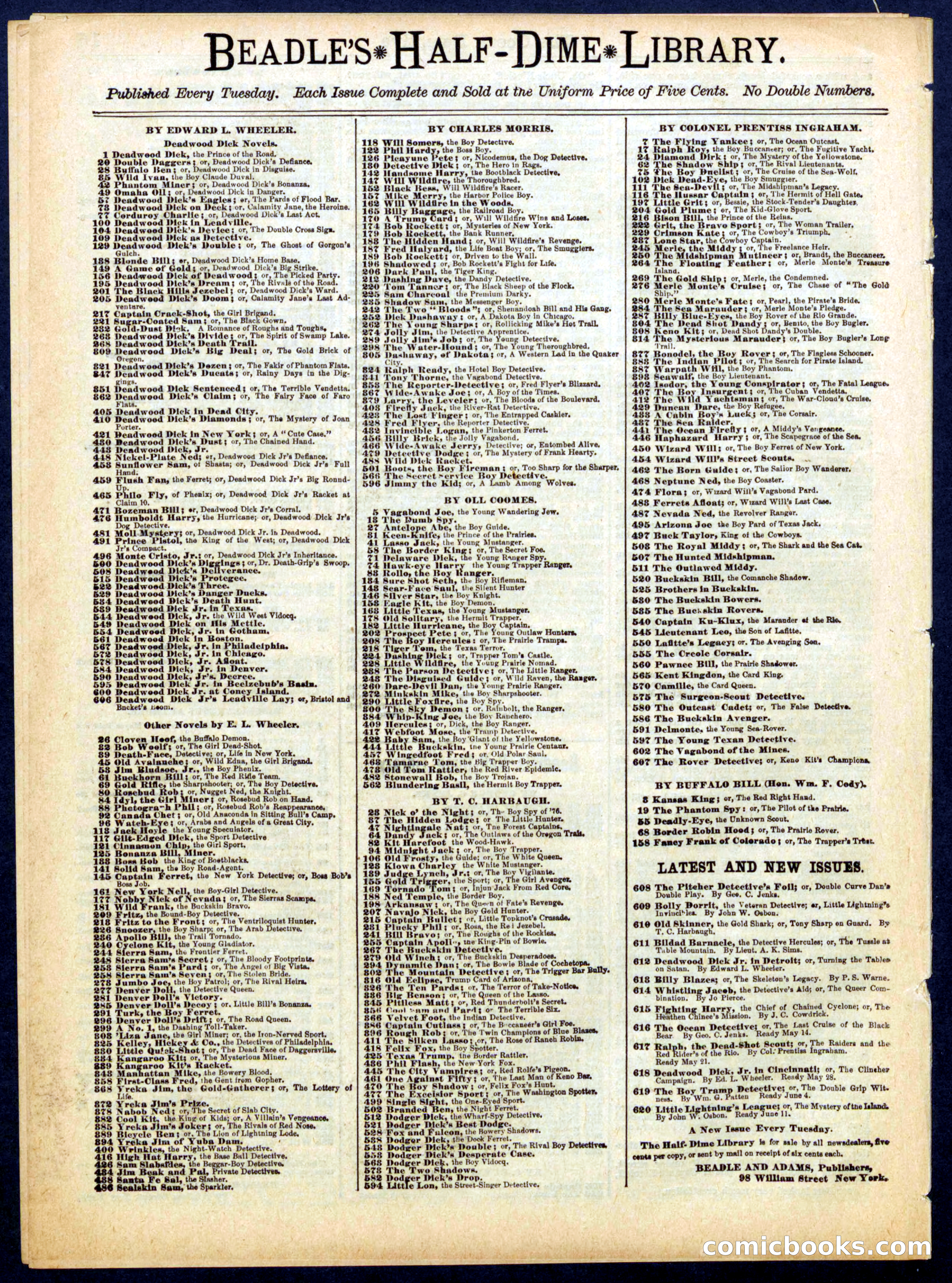 Beadle's Half Dime Library No. 616 — page 16 of 16
