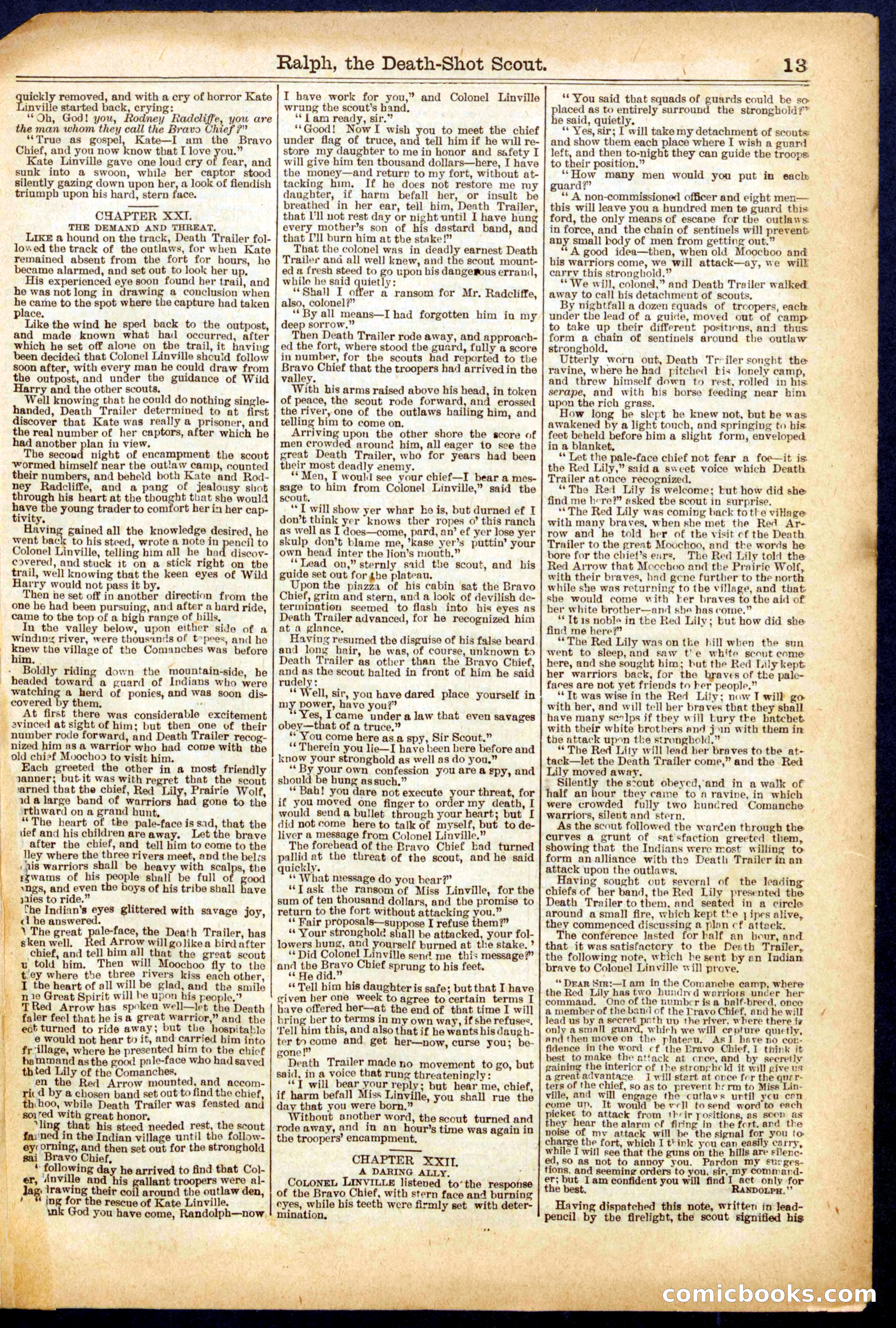 Beadle's Half Dime Library No. 617 — page 13 of 16