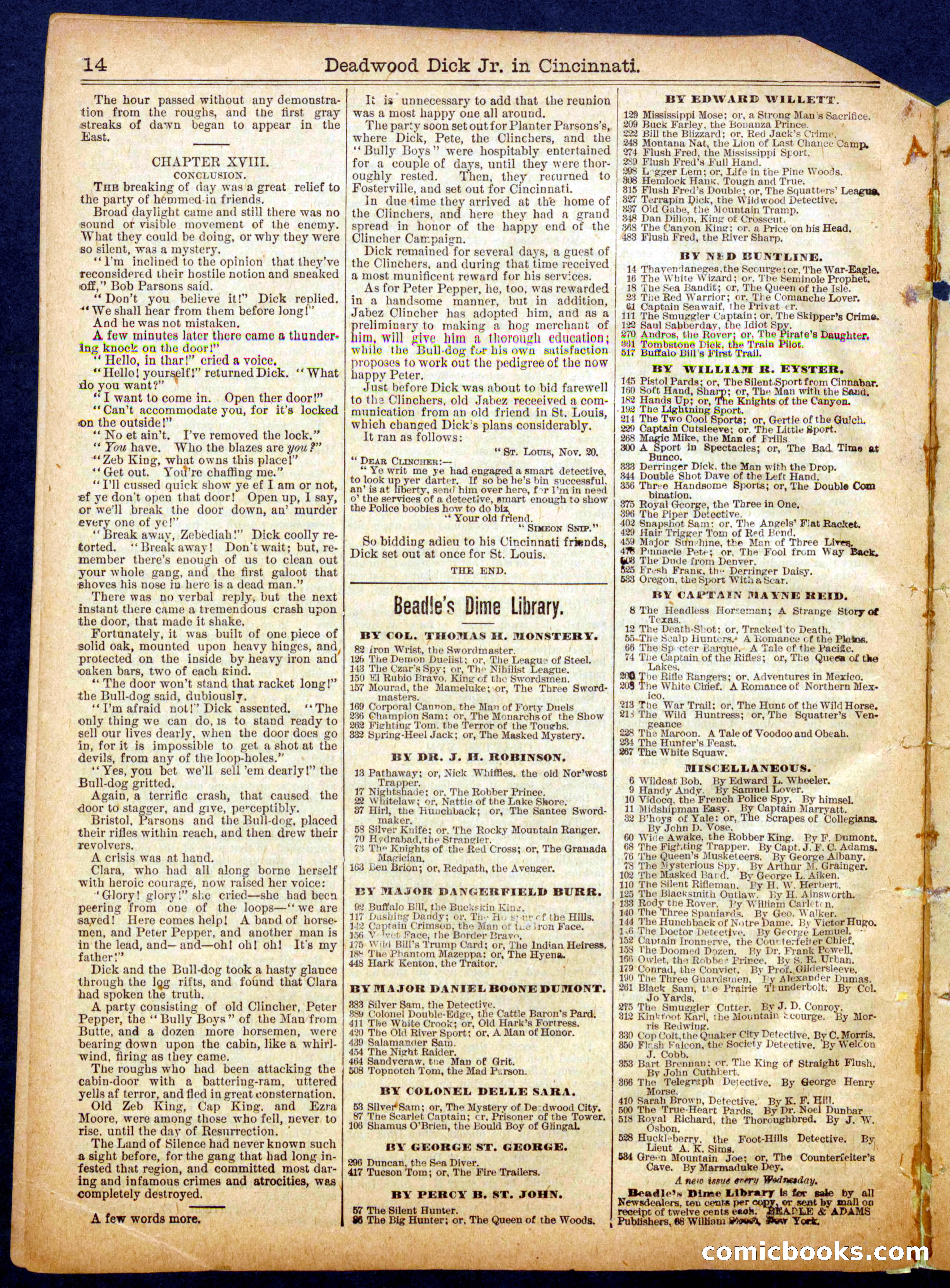 Beadle's Half Dime Library No. 618 — page 14 of 16