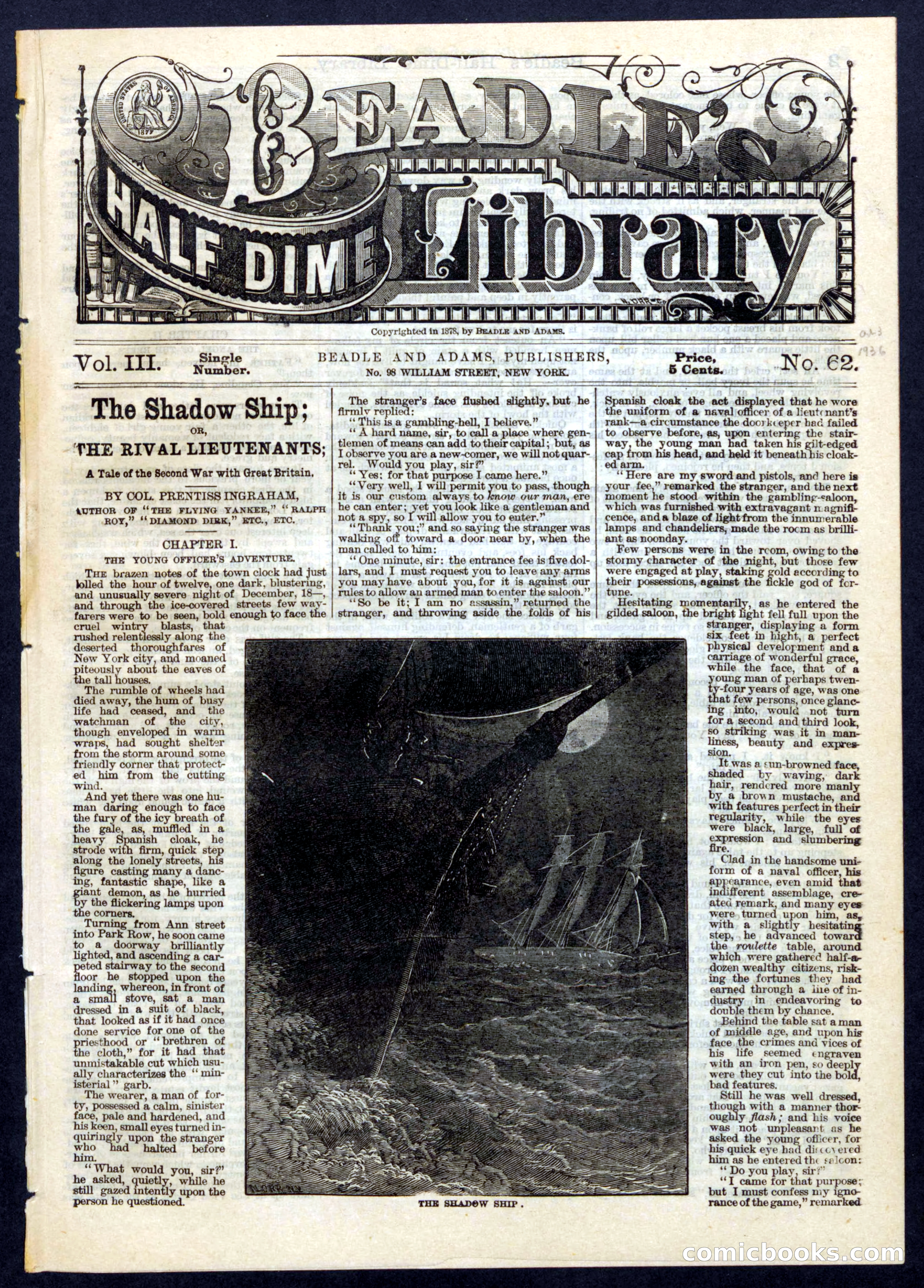 Beadle's Half Dime Library, No. 62 — page 1 of 16