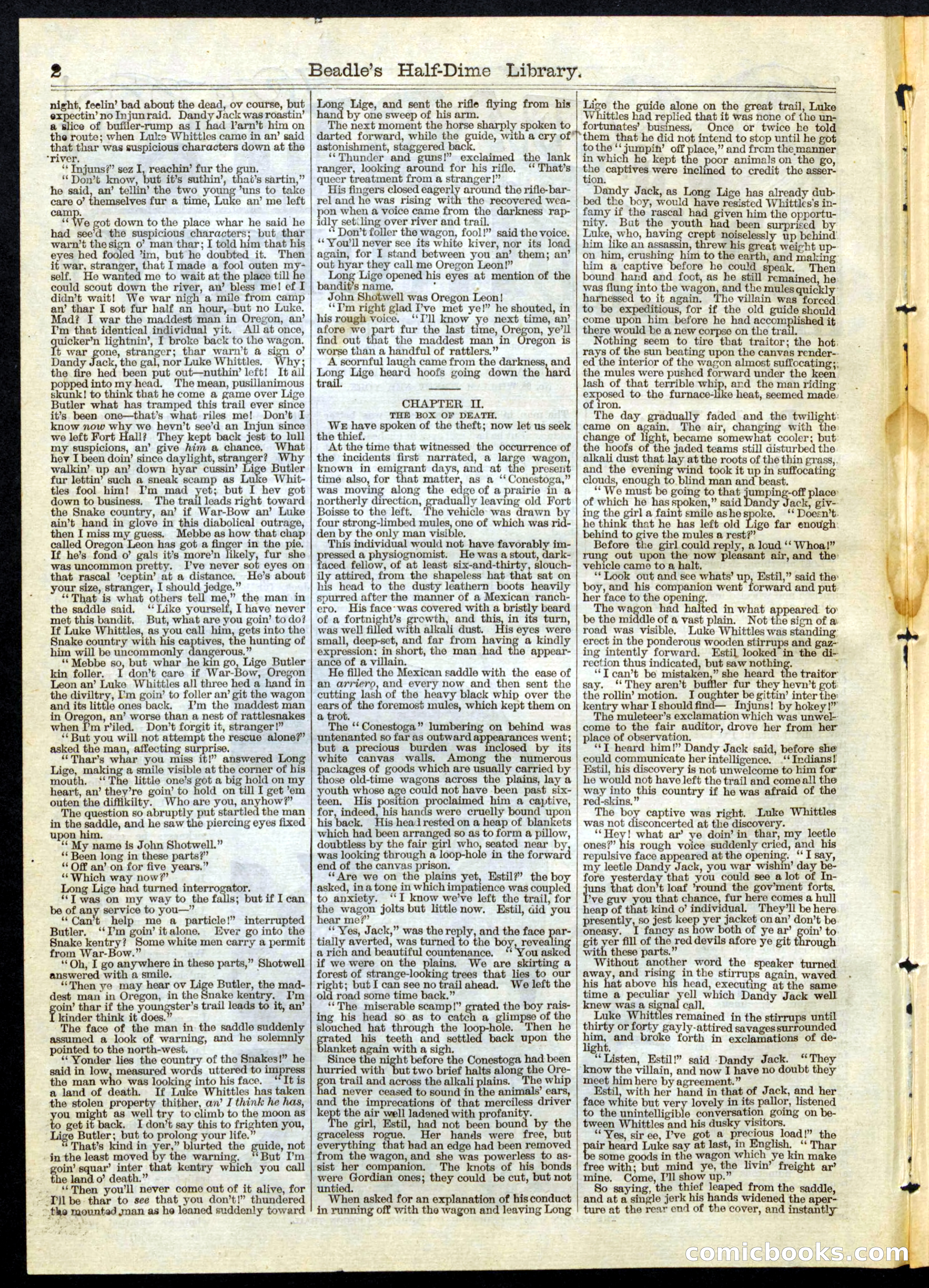 Beadle's Half Dime Library, No. 64 — page 2 of 16