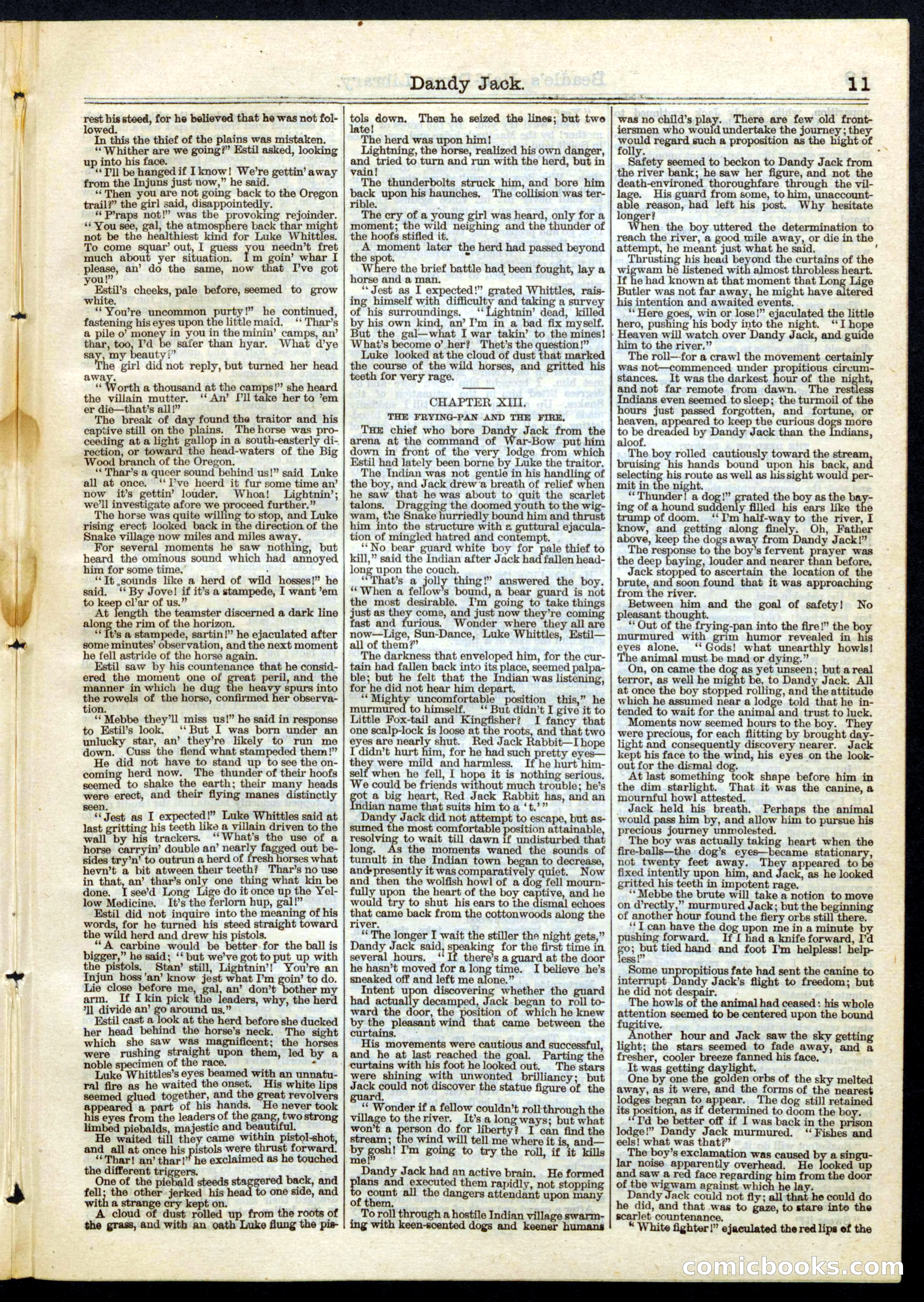 Beadle's Half Dime Library, No. 64 — page 11 of 16