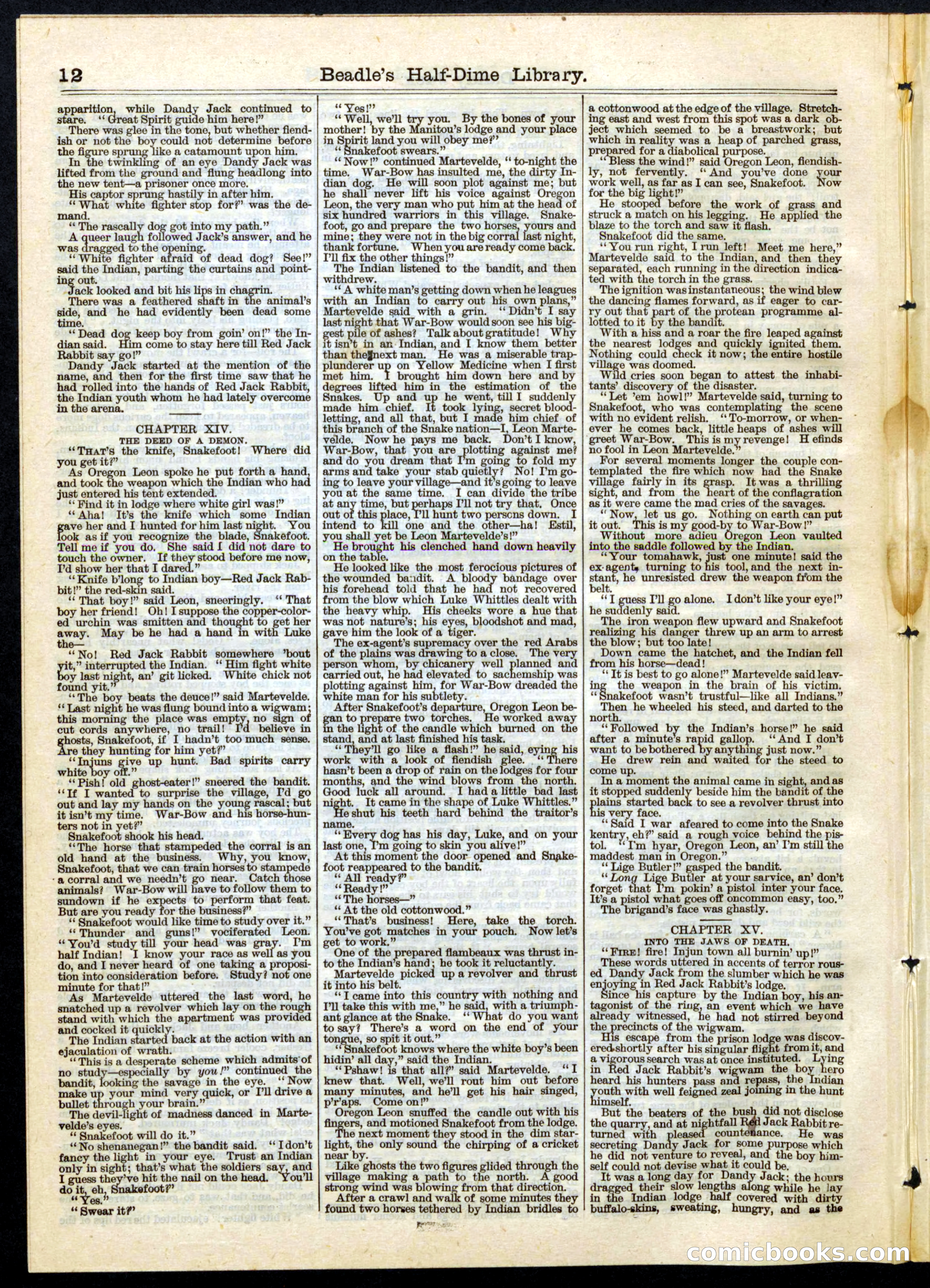 Beadle's Half Dime Library, No. 64 — page 12 of 16