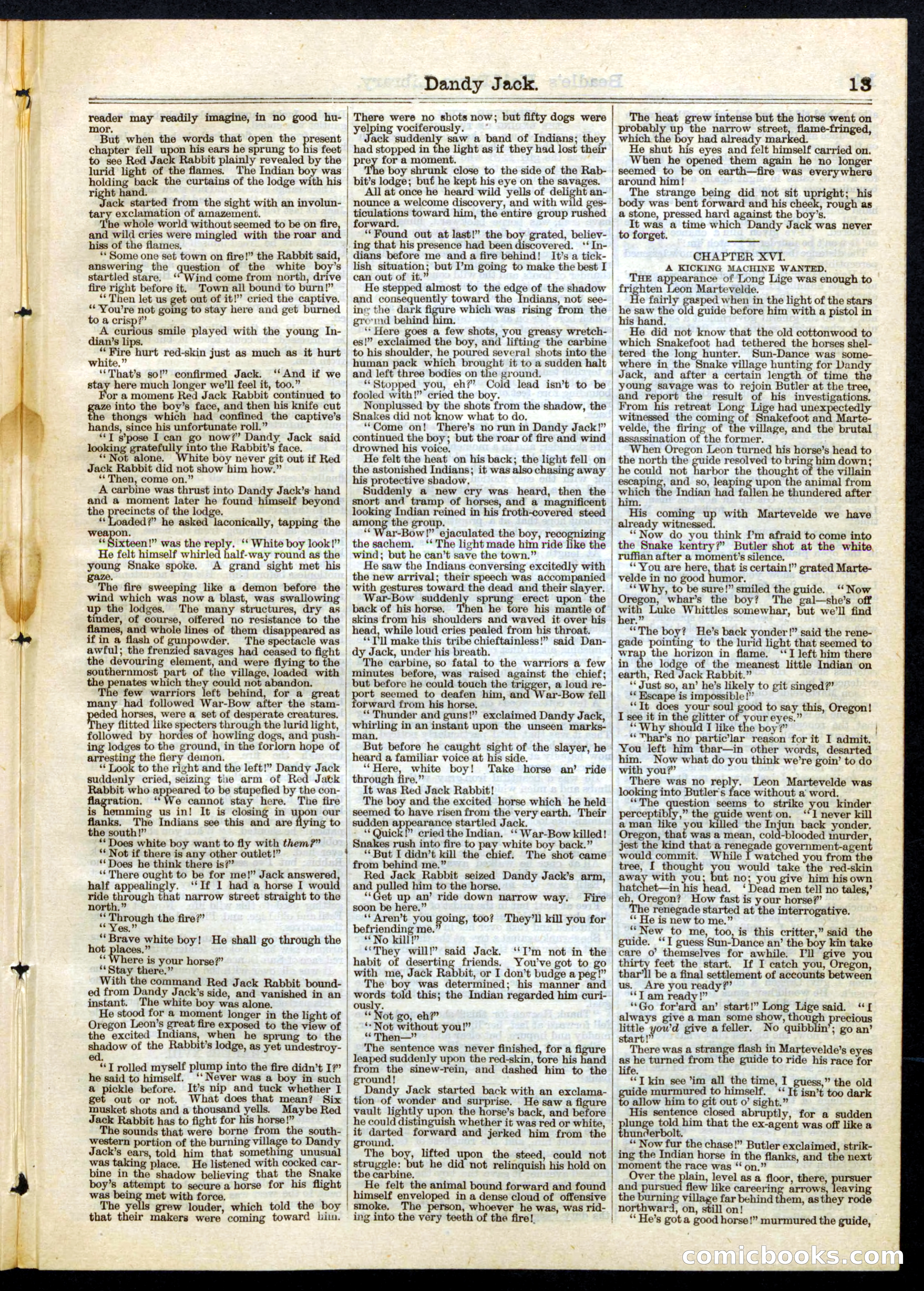 Beadle's Half Dime Library, No. 64 — page 13 of 16